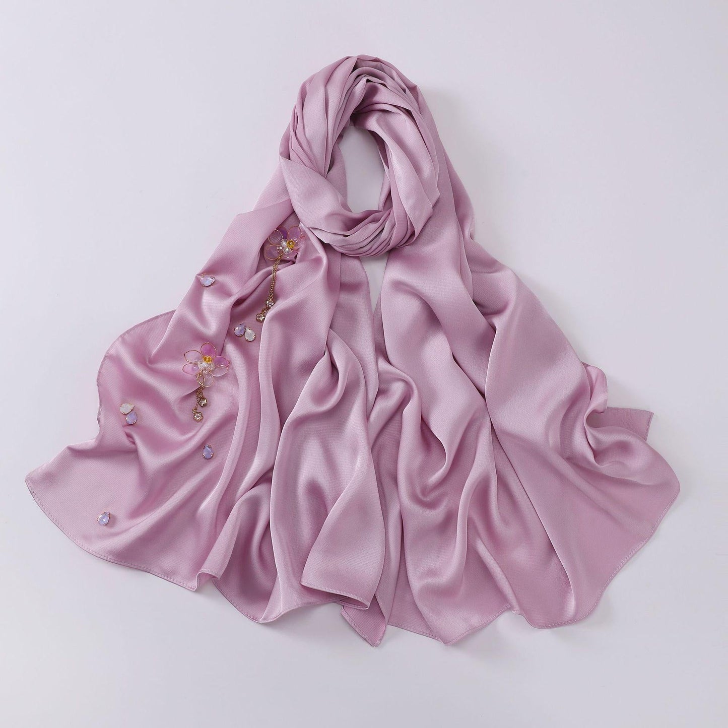 HAYA HA1115 Chiffon Handsewn Flower Headband Hijab