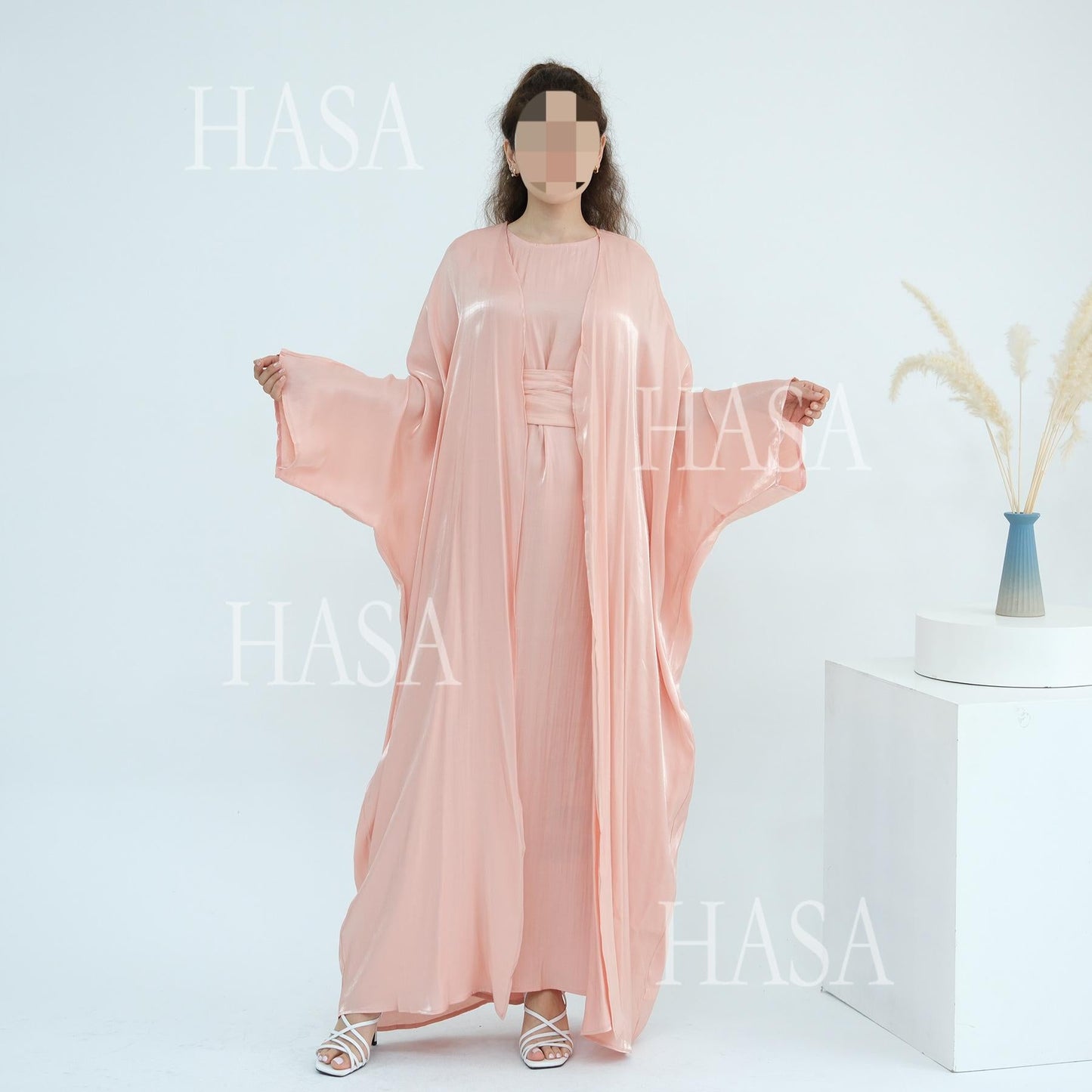 HA6530 Solid color simple two-piece long skirt suit
