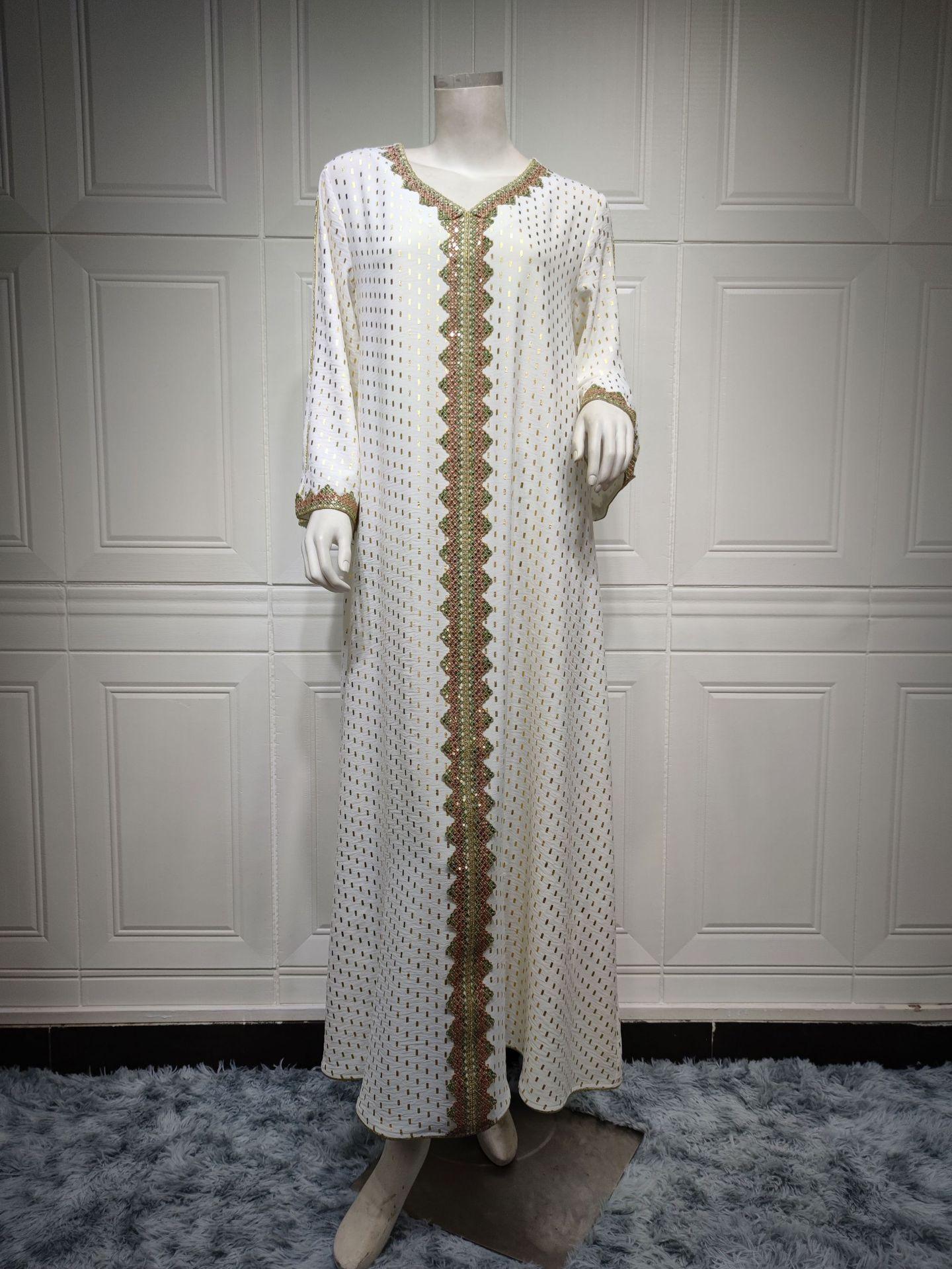 HAYA0442 Middle East Women's Clothing New Bronzing Muslim Dubai Robe