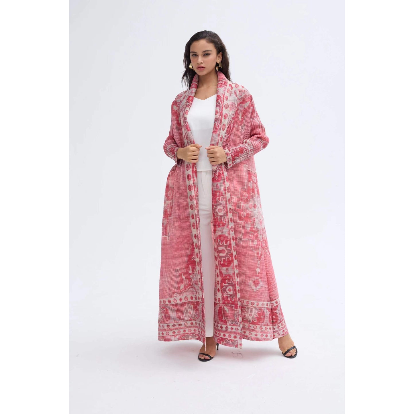 HS6711 Ethereal Pink , Elevated Abaya Style with Artistic Prints