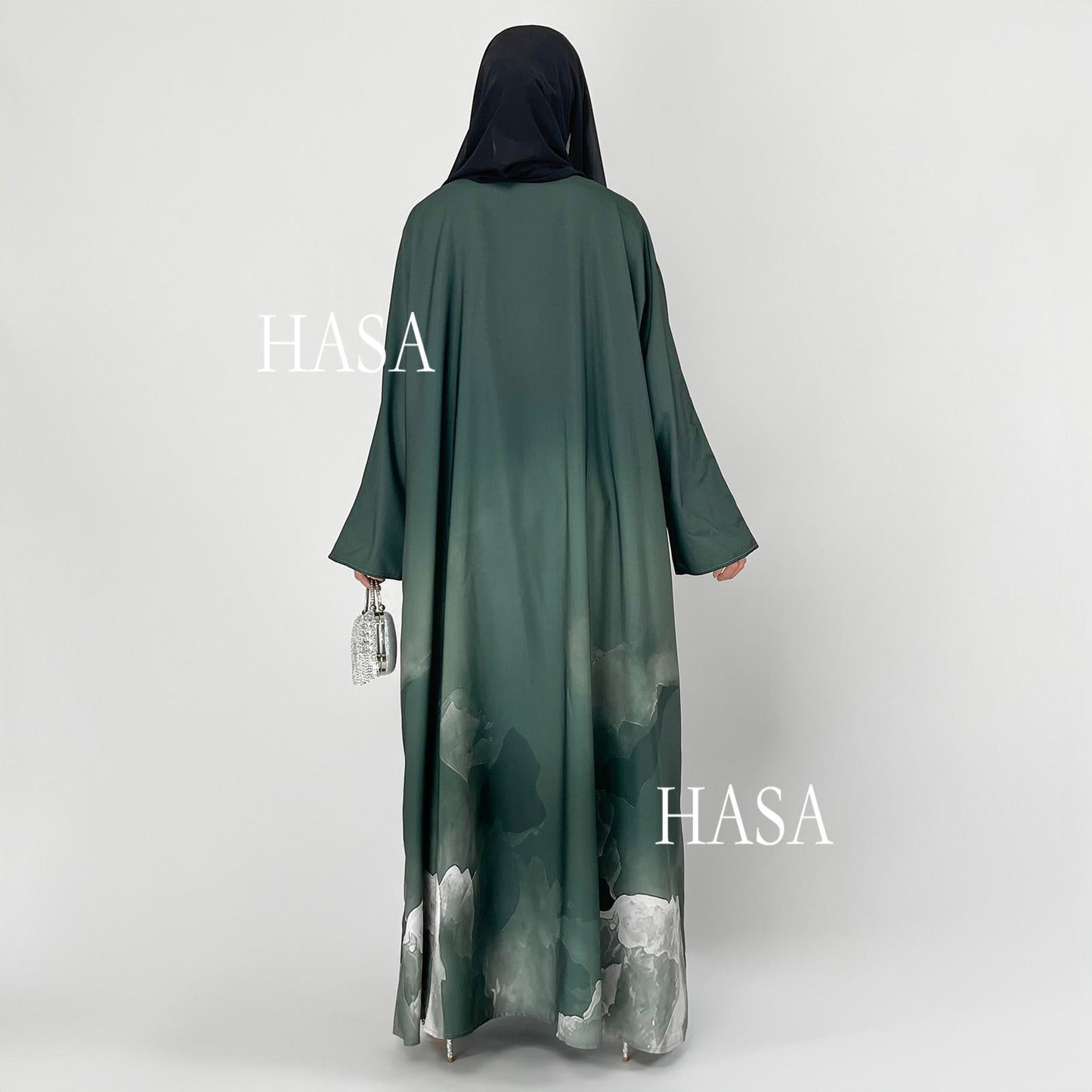 HA6324 Artistic Ombré BrusHAtroke Summer Kimono Abaya