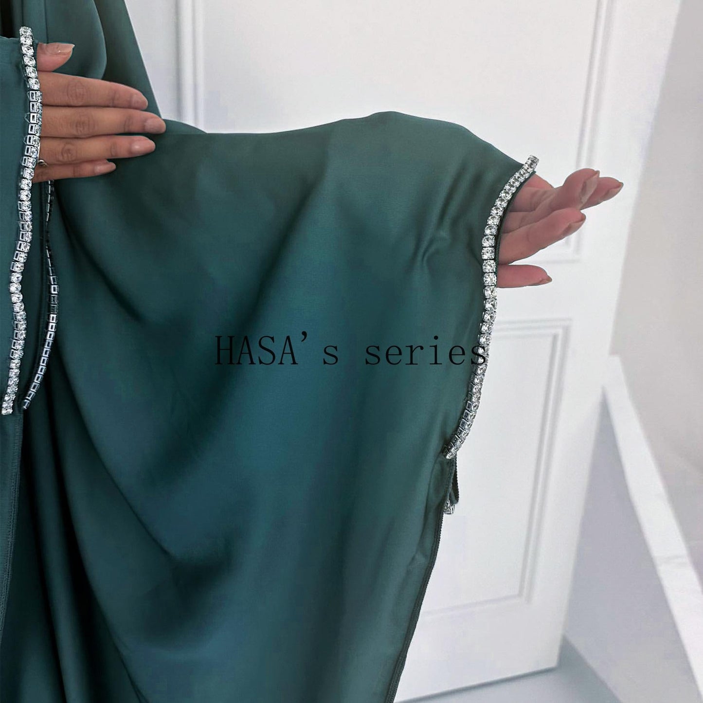 HS4841 A Minimalist, Beaded, Matte Satin Long Dress with A Subtle and Elegant Design.