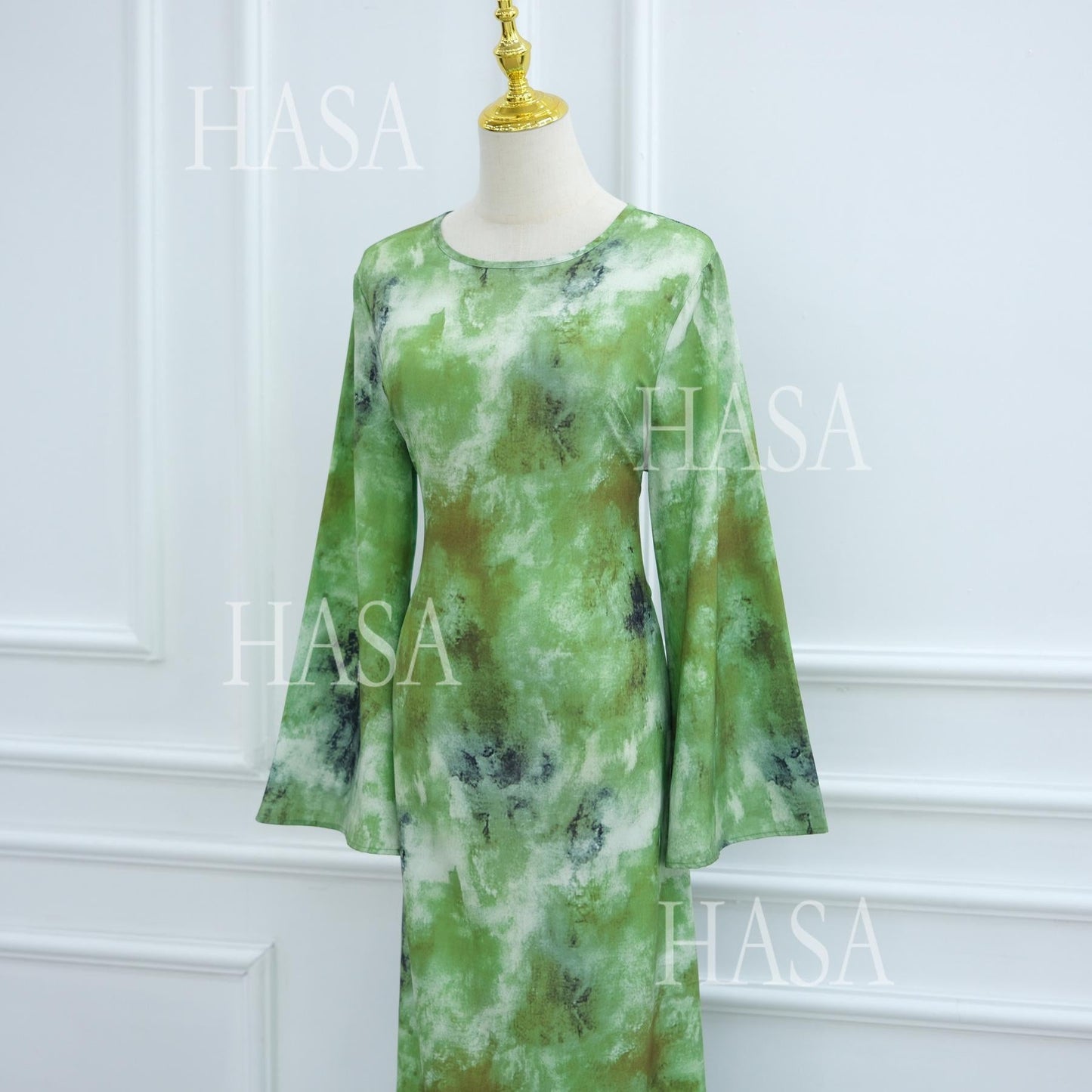 HA6550 Elegant Printed Abaya with Long Sleeves