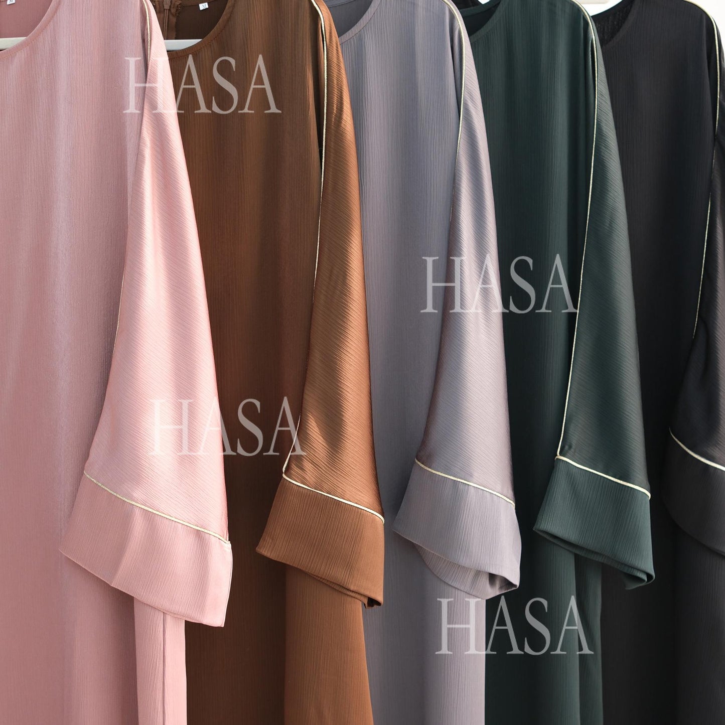 HA5876 Robe with Detailed Design and Gentle Texture for Daily Light Wear abayas