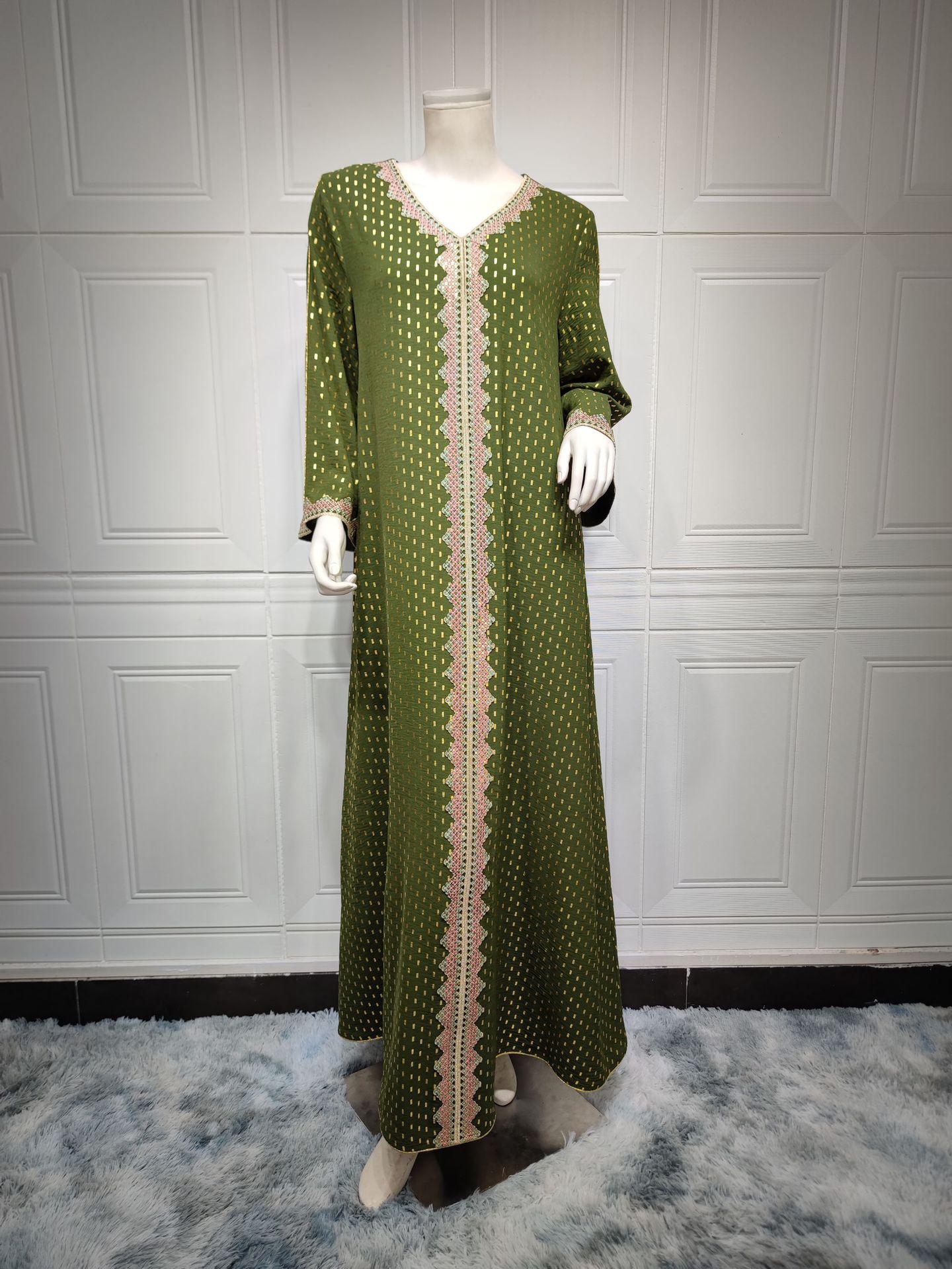 HAYA0442 Middle East Women's Clothing New Bronzing Muslim Dubai Robe