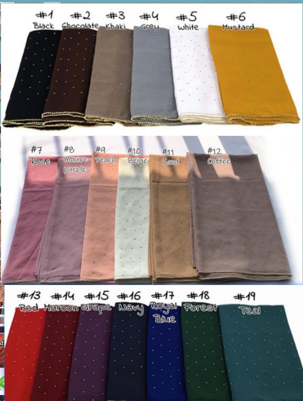 HAYA HAYA1063 Pearl Chiffon Diamond Headband