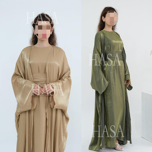 HA6530 Solid color simple two-piece long skirt suit