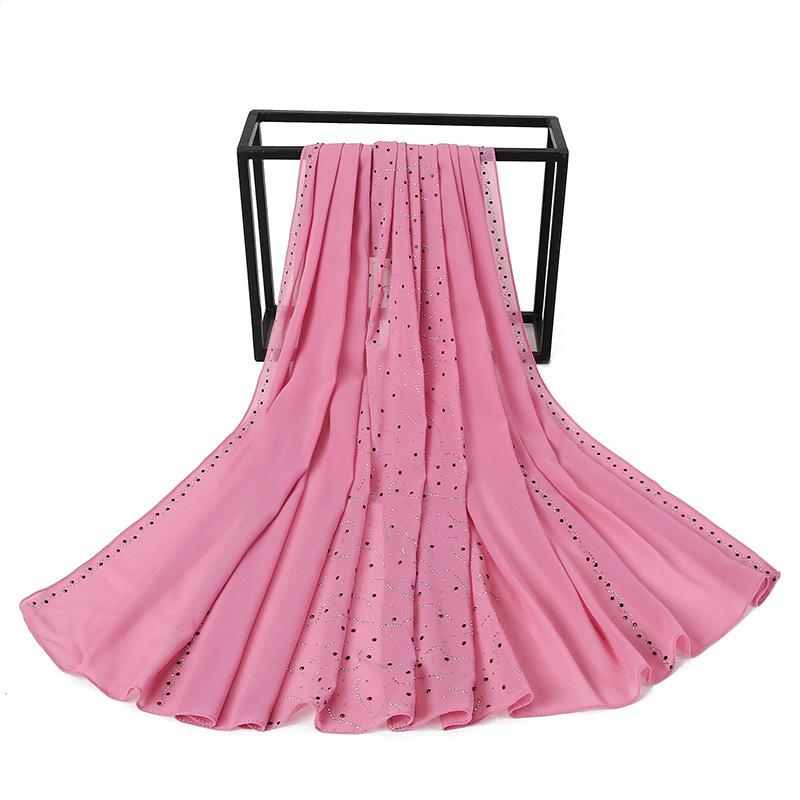 HAYA HA1127 Pearl Chiffon Rhinestone Headscarf