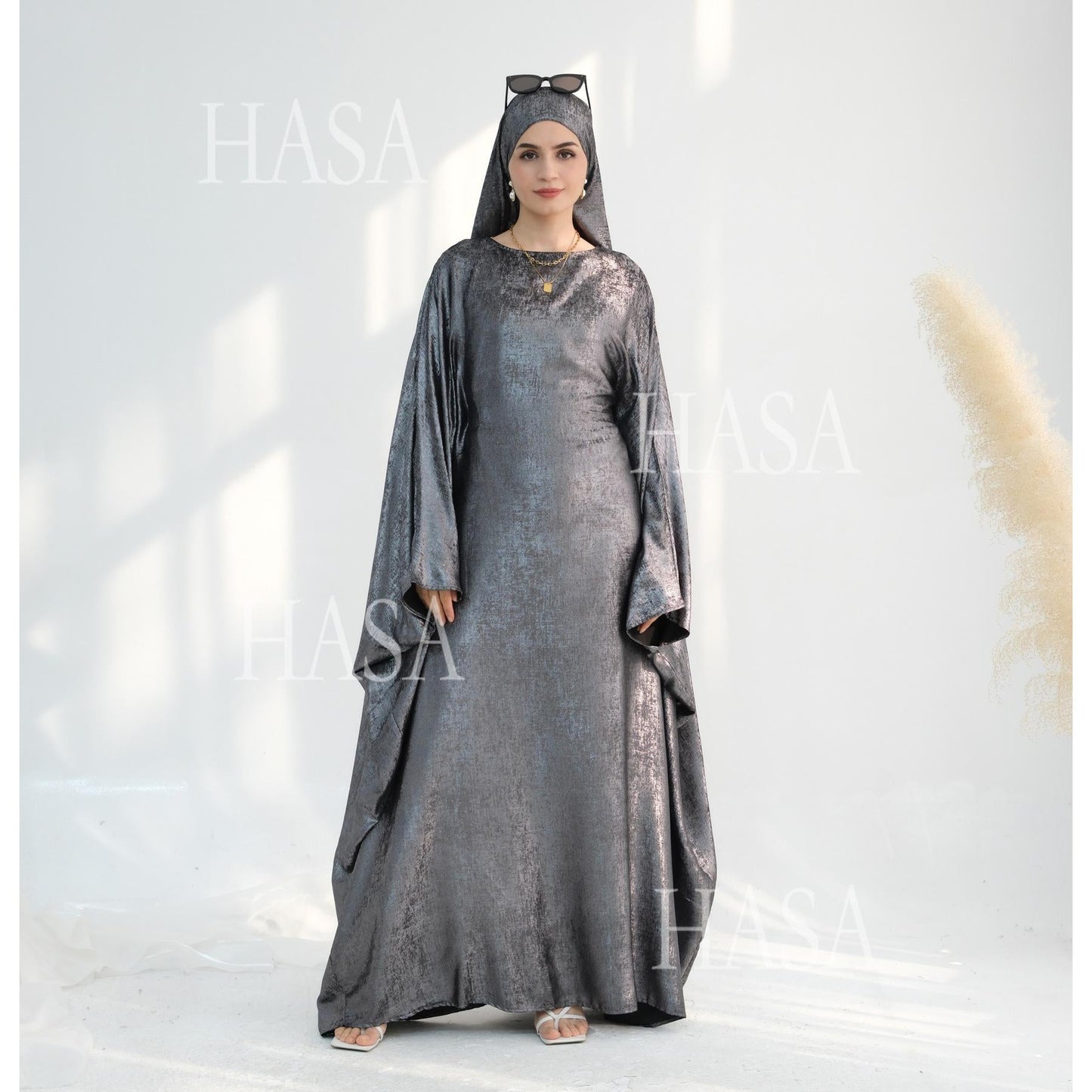 HA5879 Light-sensing Two-piece Dress | with Headscarf Design, The Overall Matching Is More Worry-free