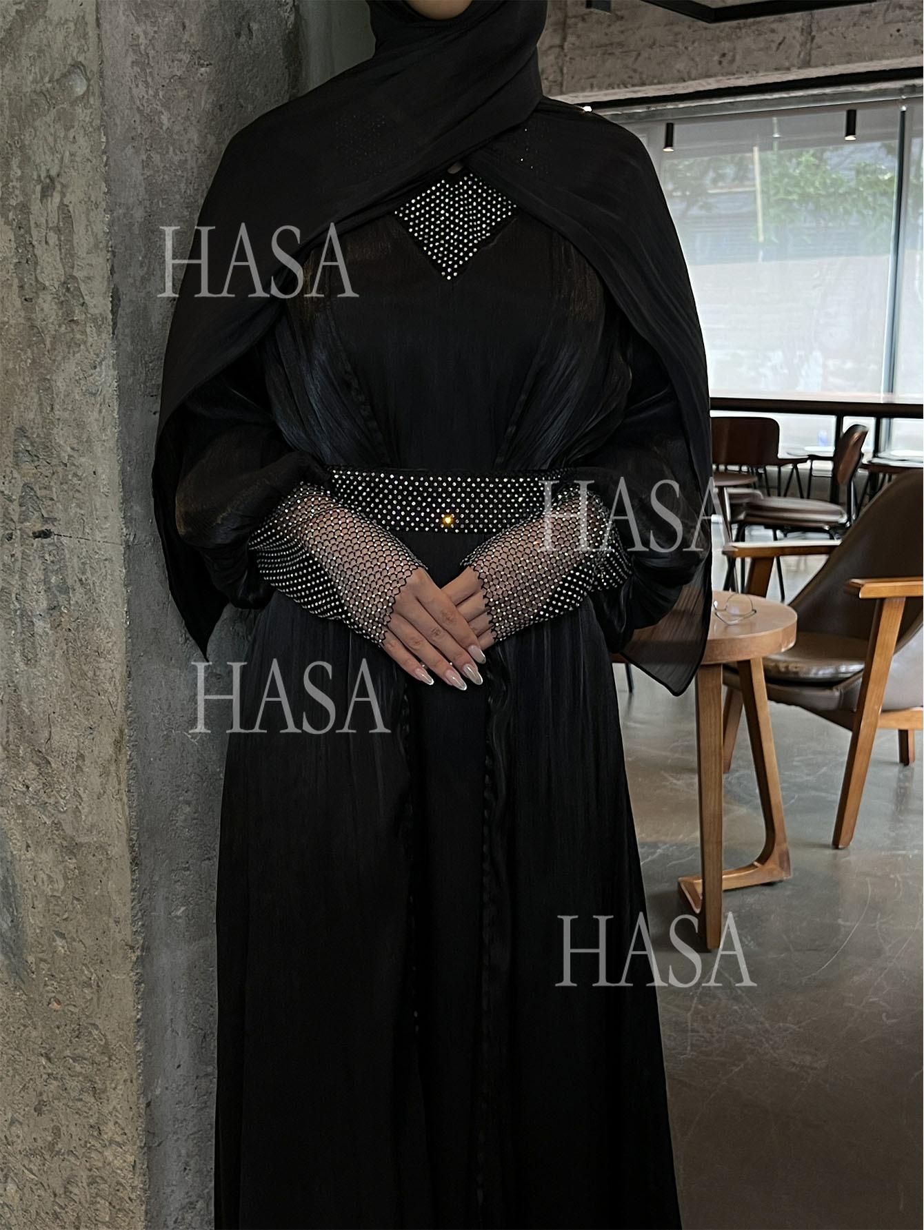 HA6481  Chiffon Robe 4 - Piece Set for Graceful Look