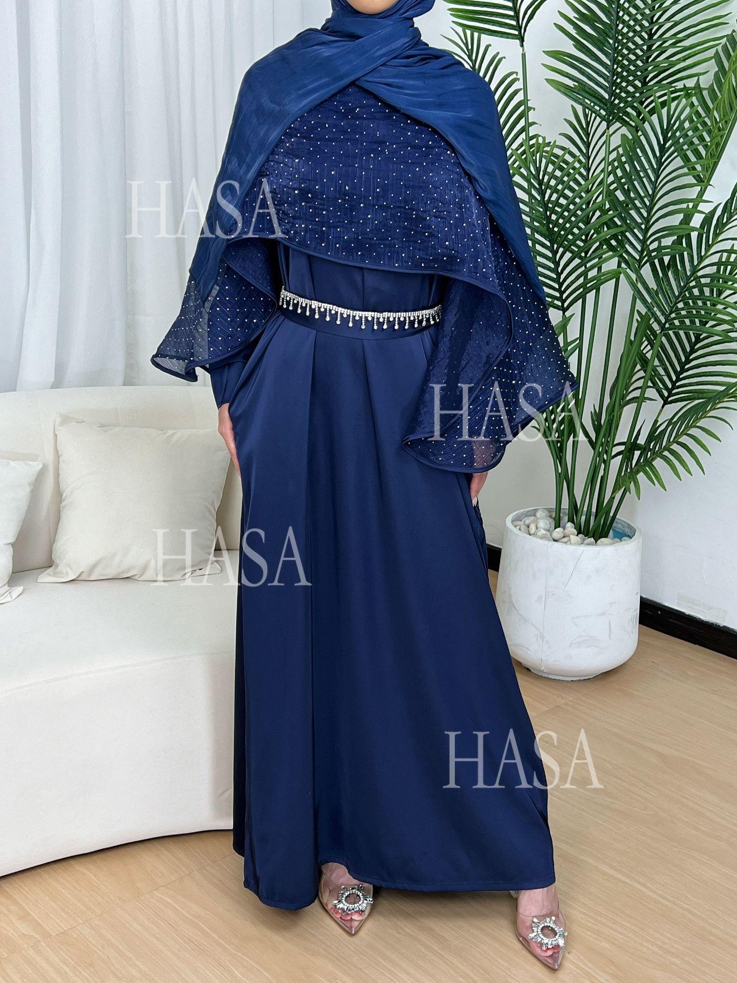 HASA's Series HA6573 Abaya Elegant Cape-style Long Dress
