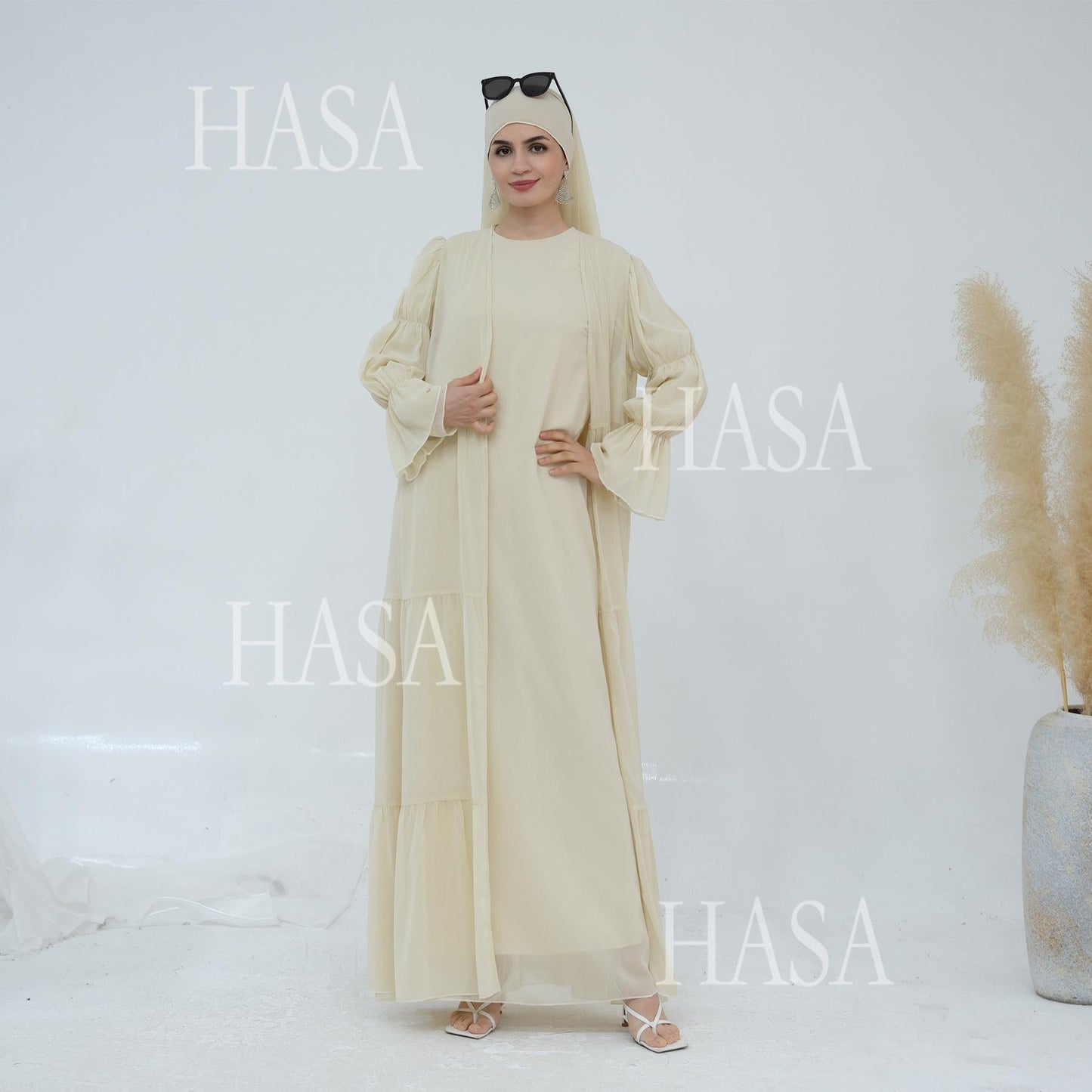 HA5880 Chiffon Texture Layered Design, A Two-way Dress Suitable for Both Daily and Formal Occasions