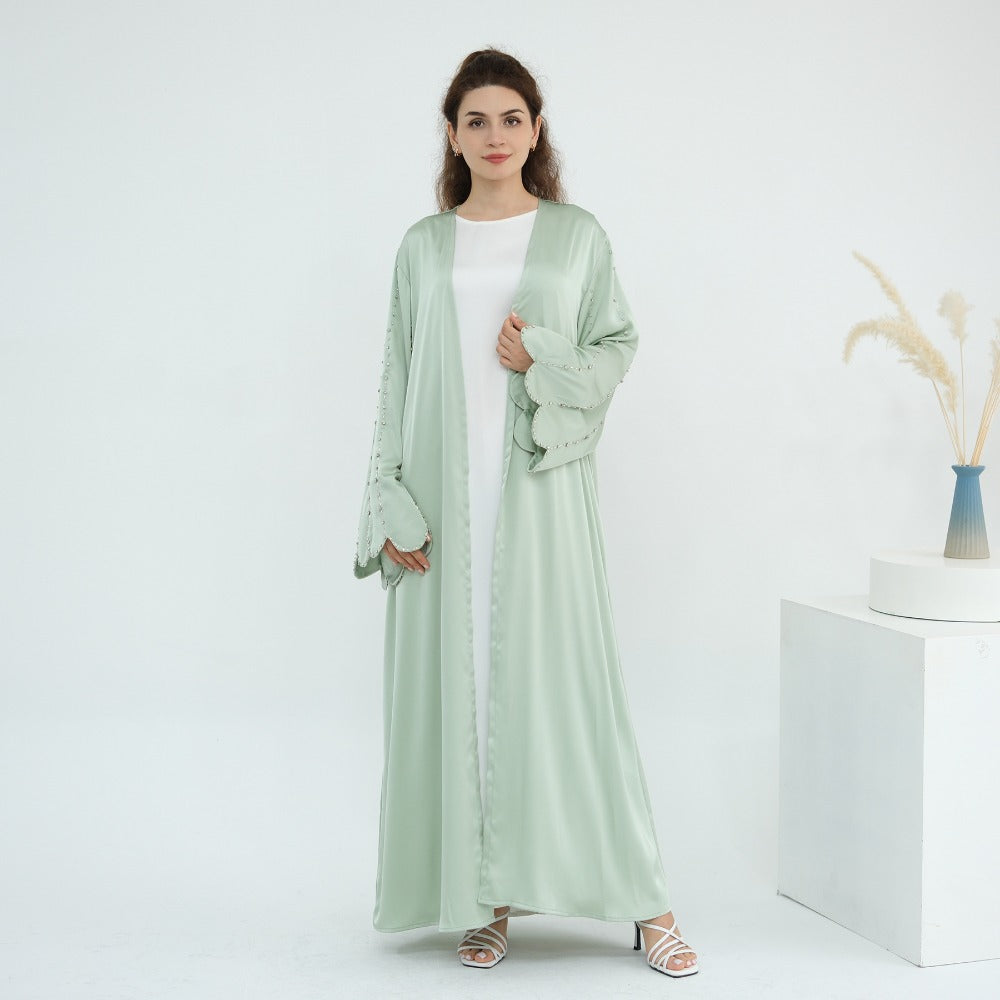 HA6602 Fully hand-beaded long cardigan jacket (headscarf not included)