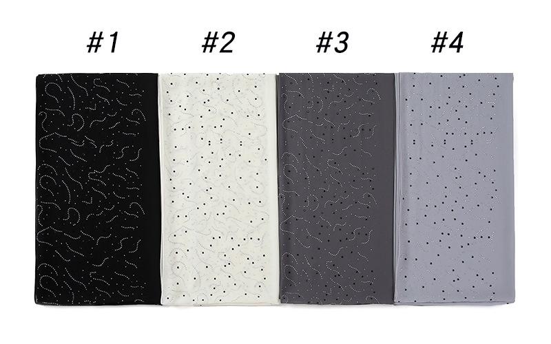 HAYA HA1127 Pearl Chiffon Rhinestone Headscarf