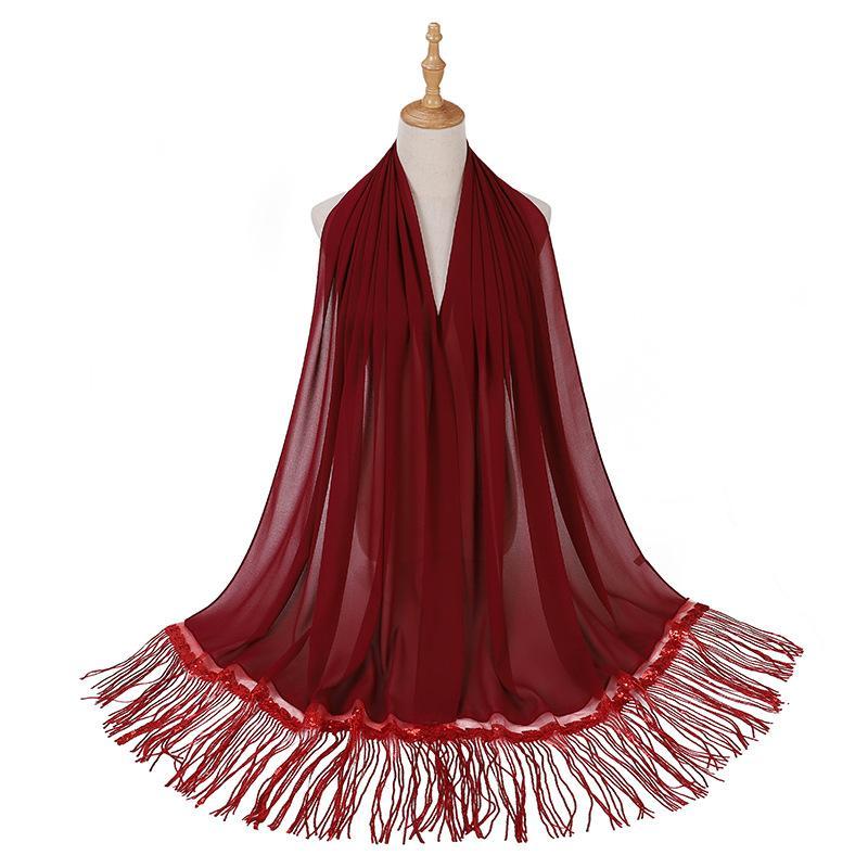 HAYA HA1139 Pearl Chiffon Scarf