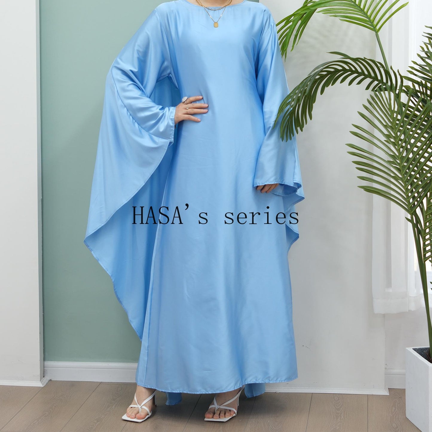 HS4835 High-density Stretch Satin Long Dress, Simple, Elegant, and Comfortable To Wear.