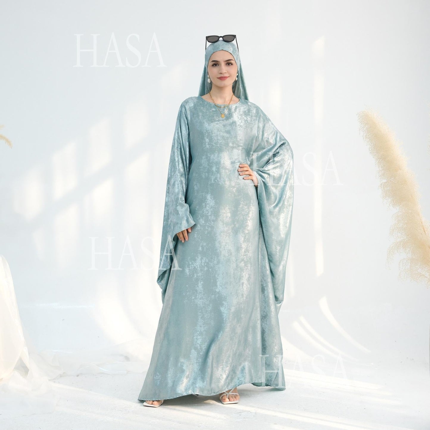 HA5879 Light-sensing Two-piece Dress | with Headscarf Design, The Overall Matching Is More Worry-free