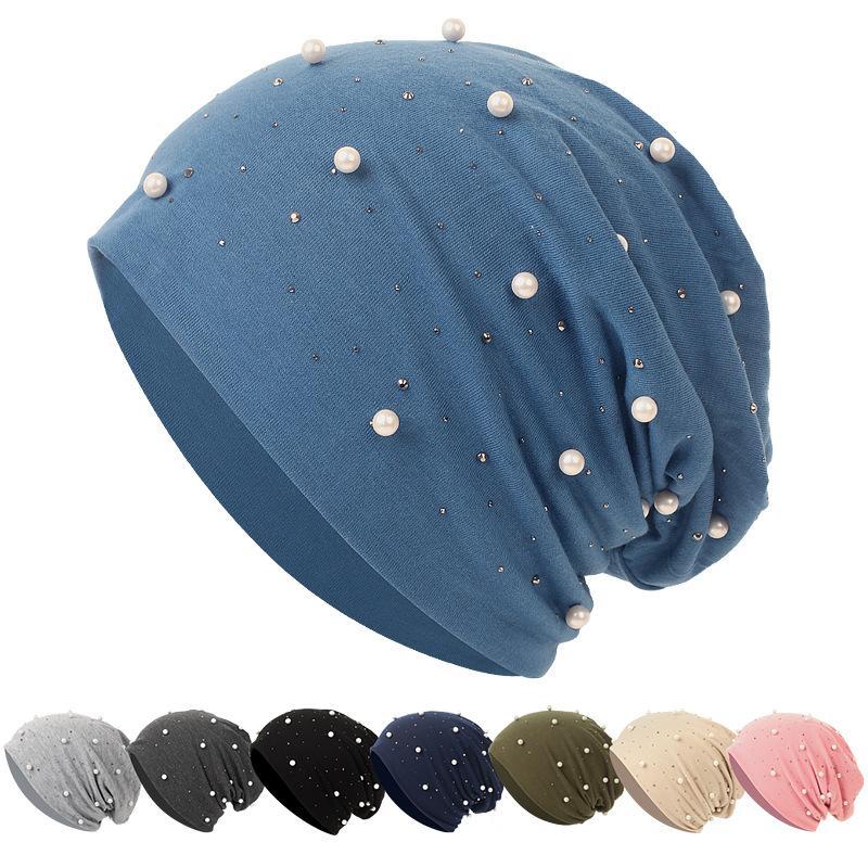 HAYA HA1092 Pearl Hot Diamond Pullover Cap