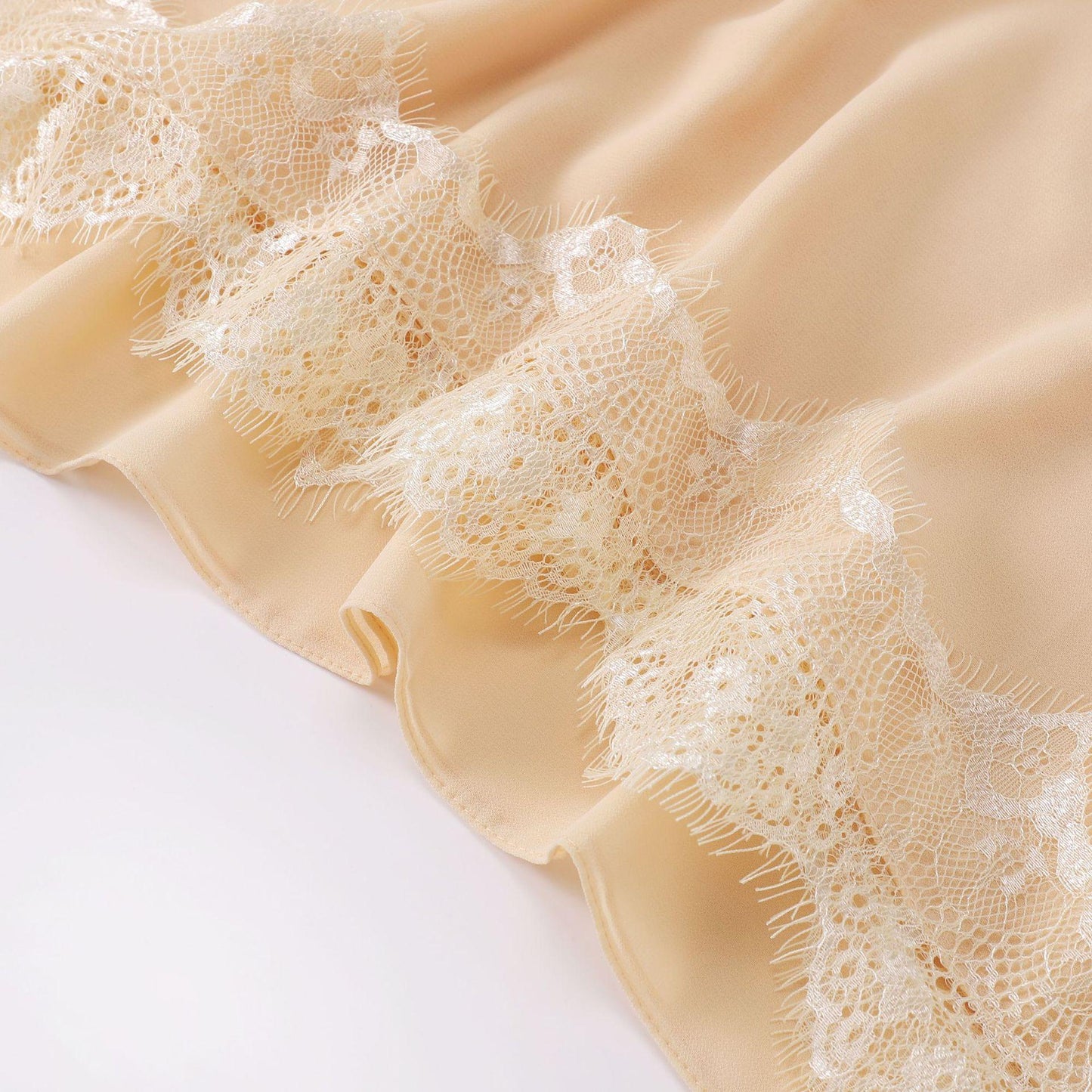 HAYA HA1119 Chiffon Lace Edge Headband Hijab