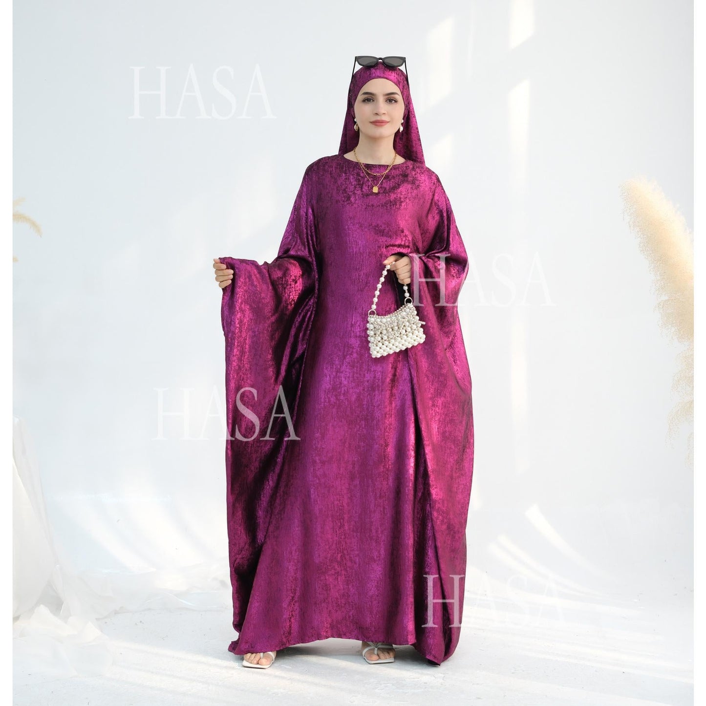 HA5879 Light-sensing Two-piece Dress | with Headscarf Design, The Overall Matching Is More Worry-free