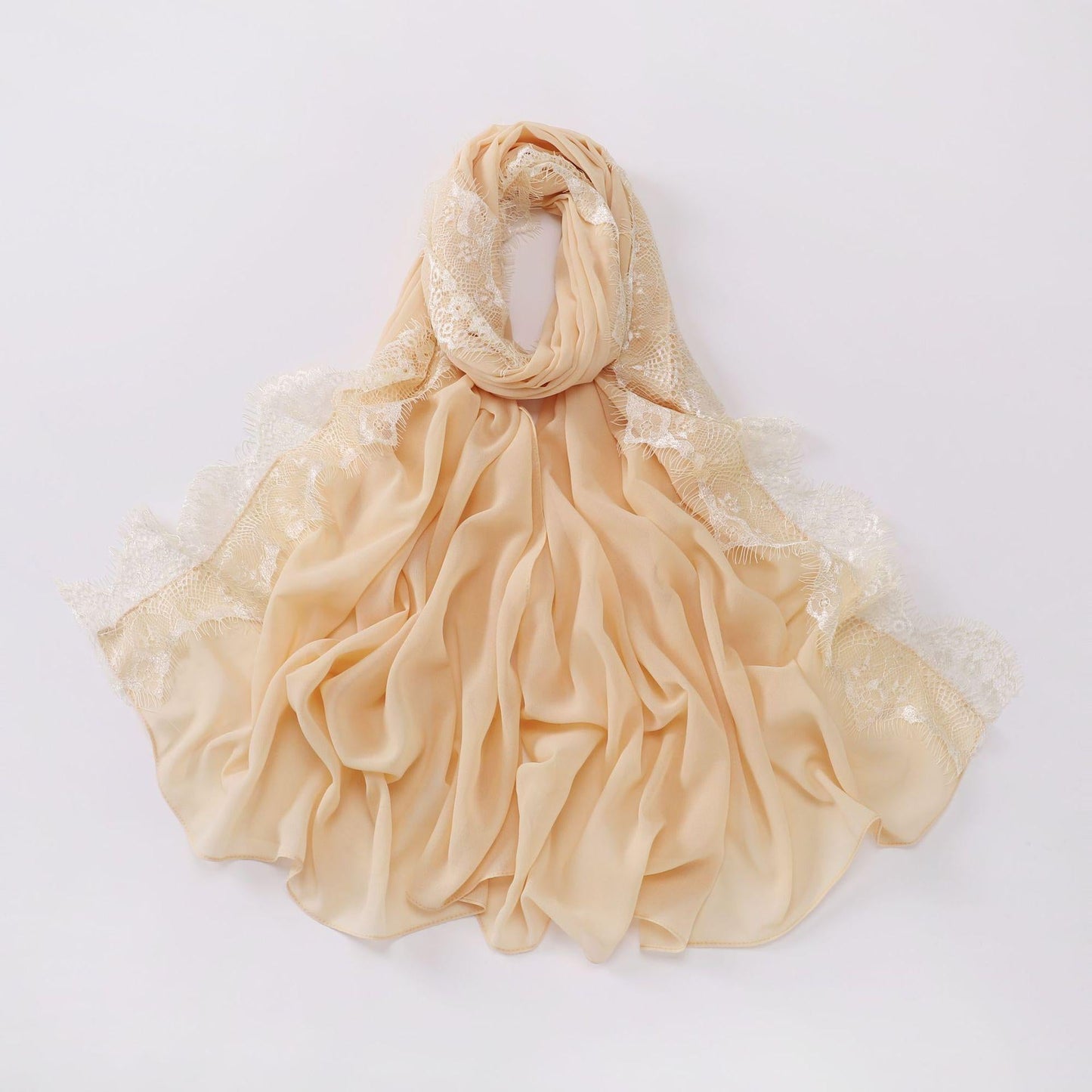 HAYA HA1119 Chiffon Lace Edge Headband Hijab
