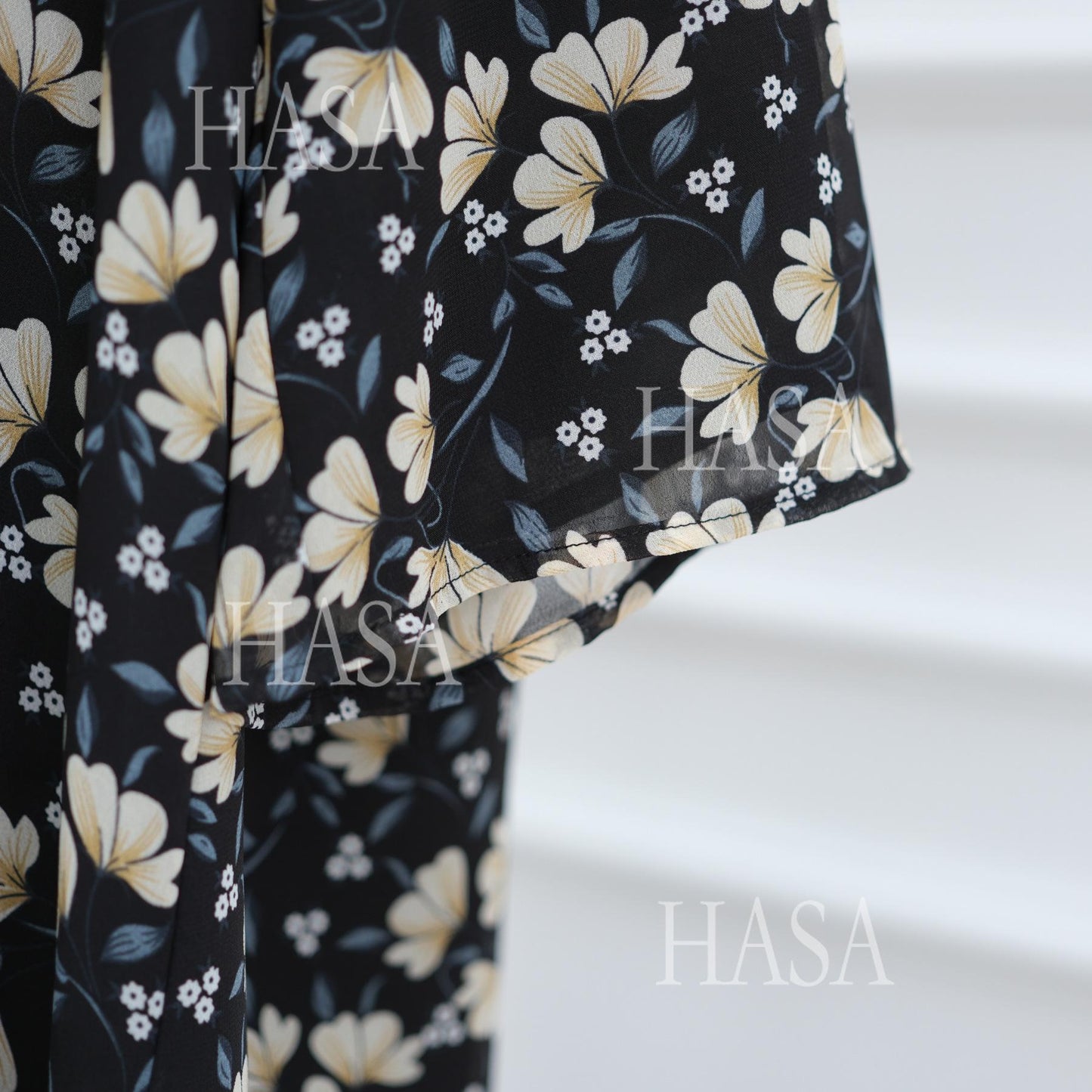 HA6515 Summer Printed Chiffon Jacket and Headscarf Two-Piece Set