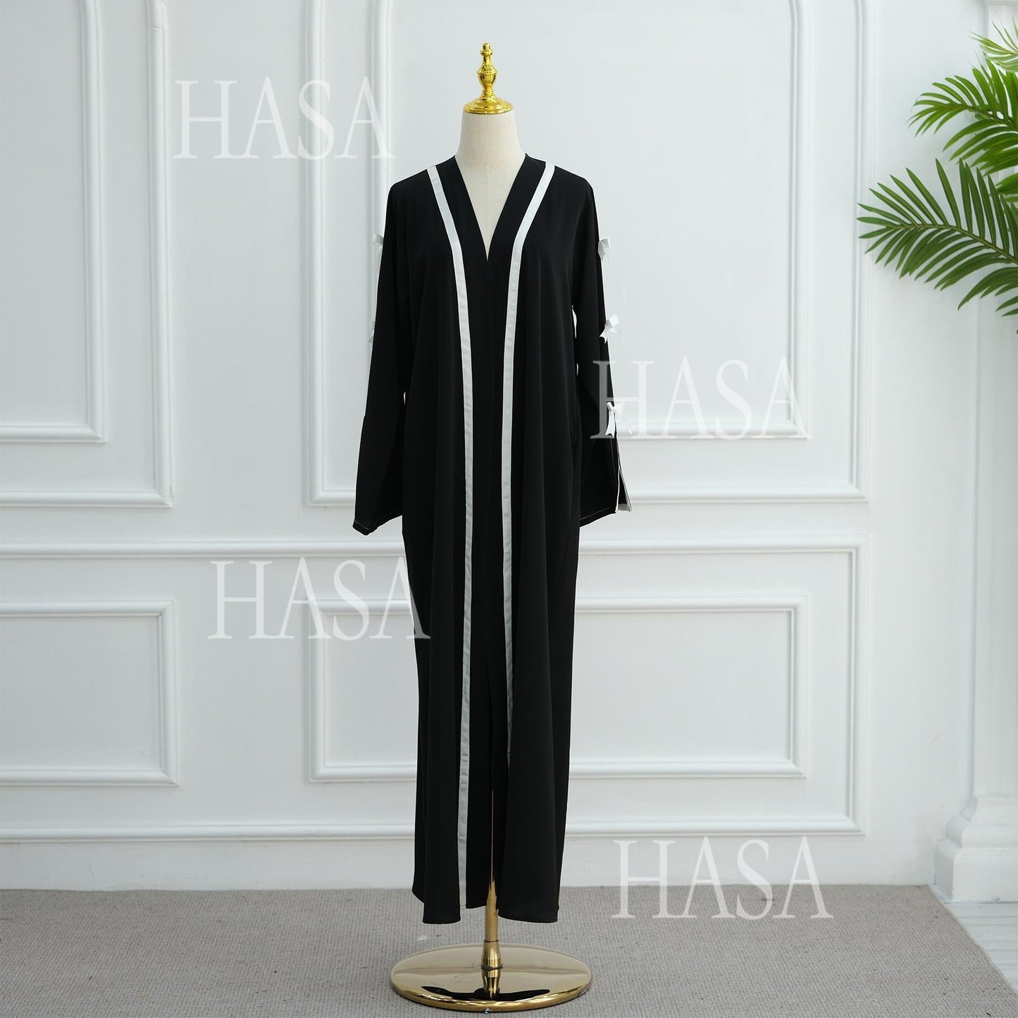 HS6520 Cardigan-Morgenmantel Mit Schleife (Kopftuch Nicht Inbegriffen)
