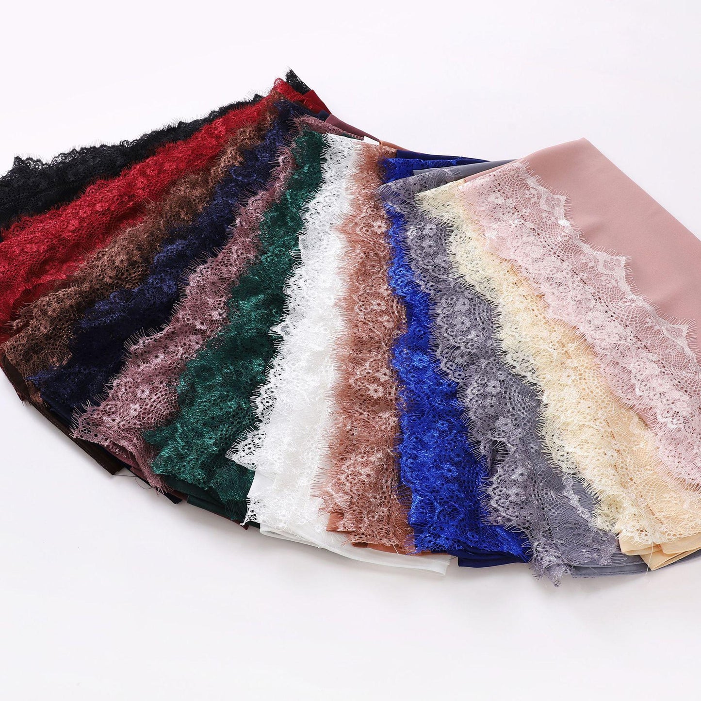 HAYA HA1119 Chiffon Lace Edge Headband Hijab