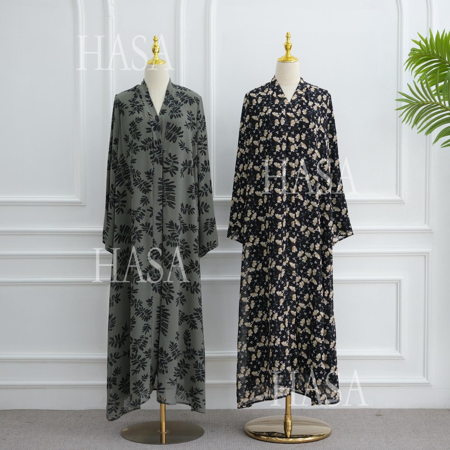 HA6515 Summer Printed Chiffon Jacket and Headscarf Two-Piece Set