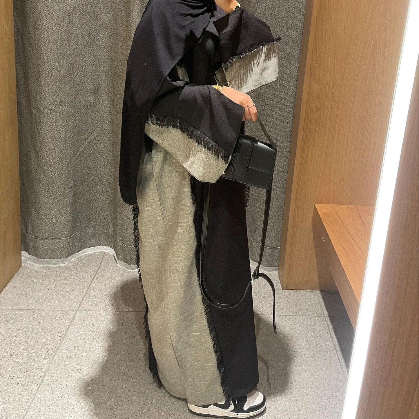 HA5606 Stylish Patchwork Robe - Cardigan and Dress Style