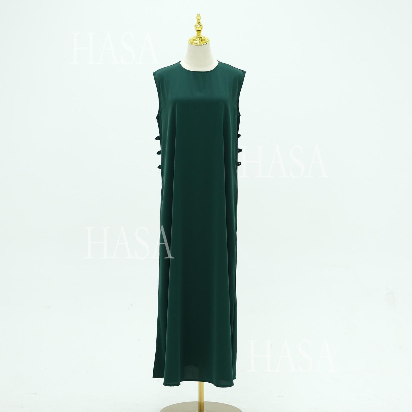 HA6470 Sleeveless Long Dress with Adjustable Back Lacing