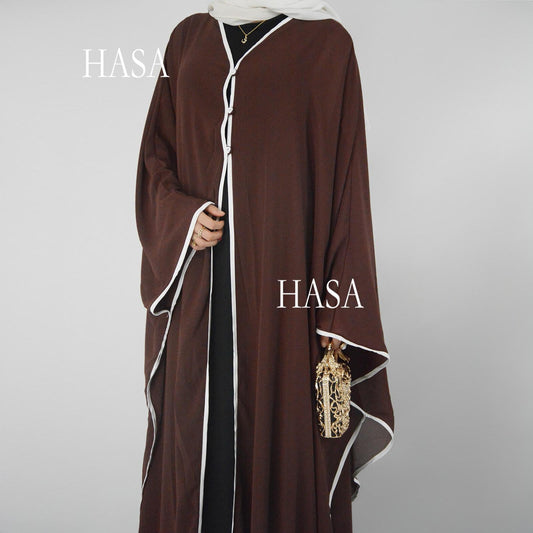 HA6325  One Size Chiffon Cover-Up with Batwing Sleeves and Button Front