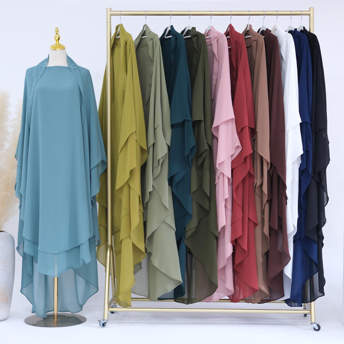 HAYA HAYA1000 Double Layered Chiffon Large Swing Headscarf