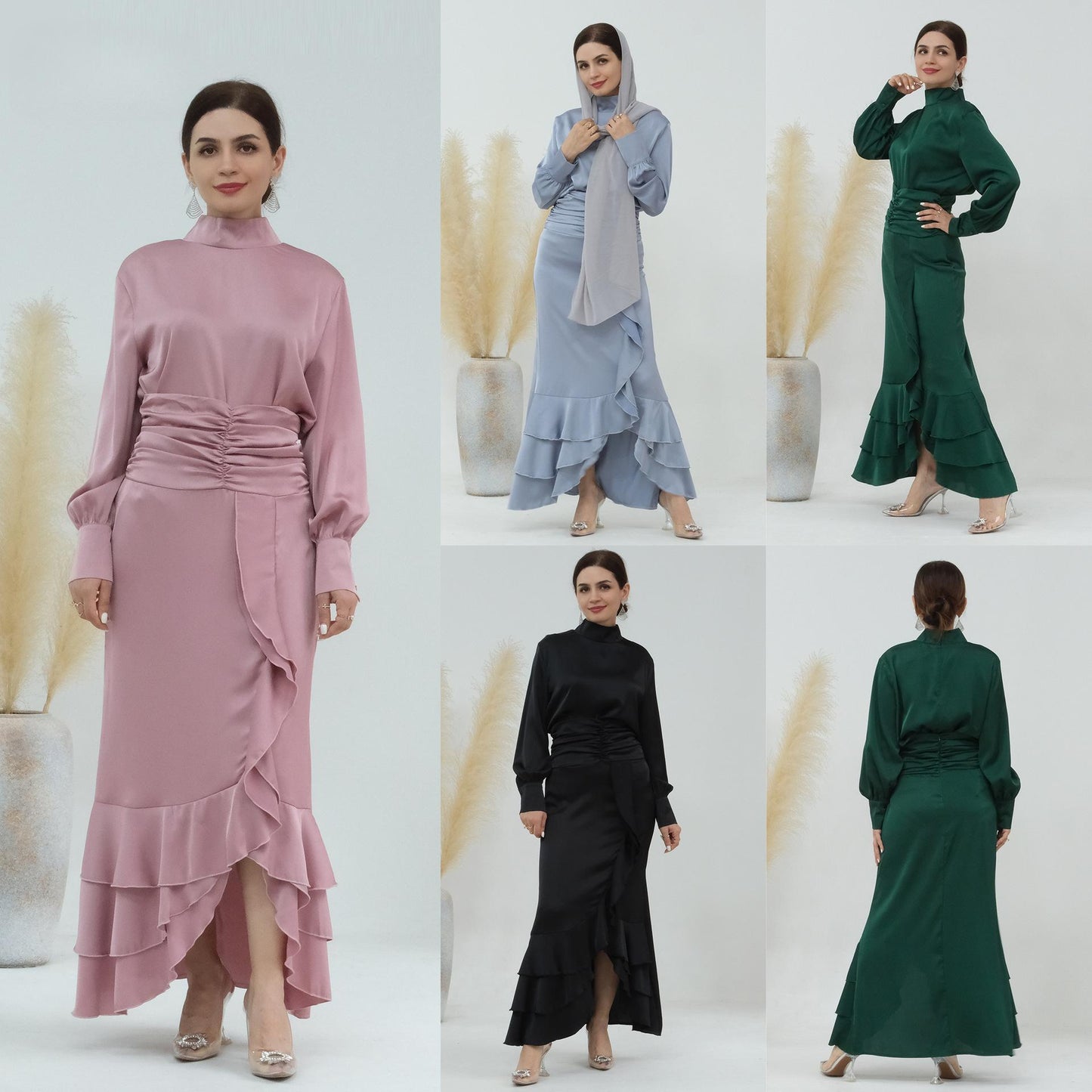 HAYA HAYA0718 Solid Colour High Neck Slimming Set