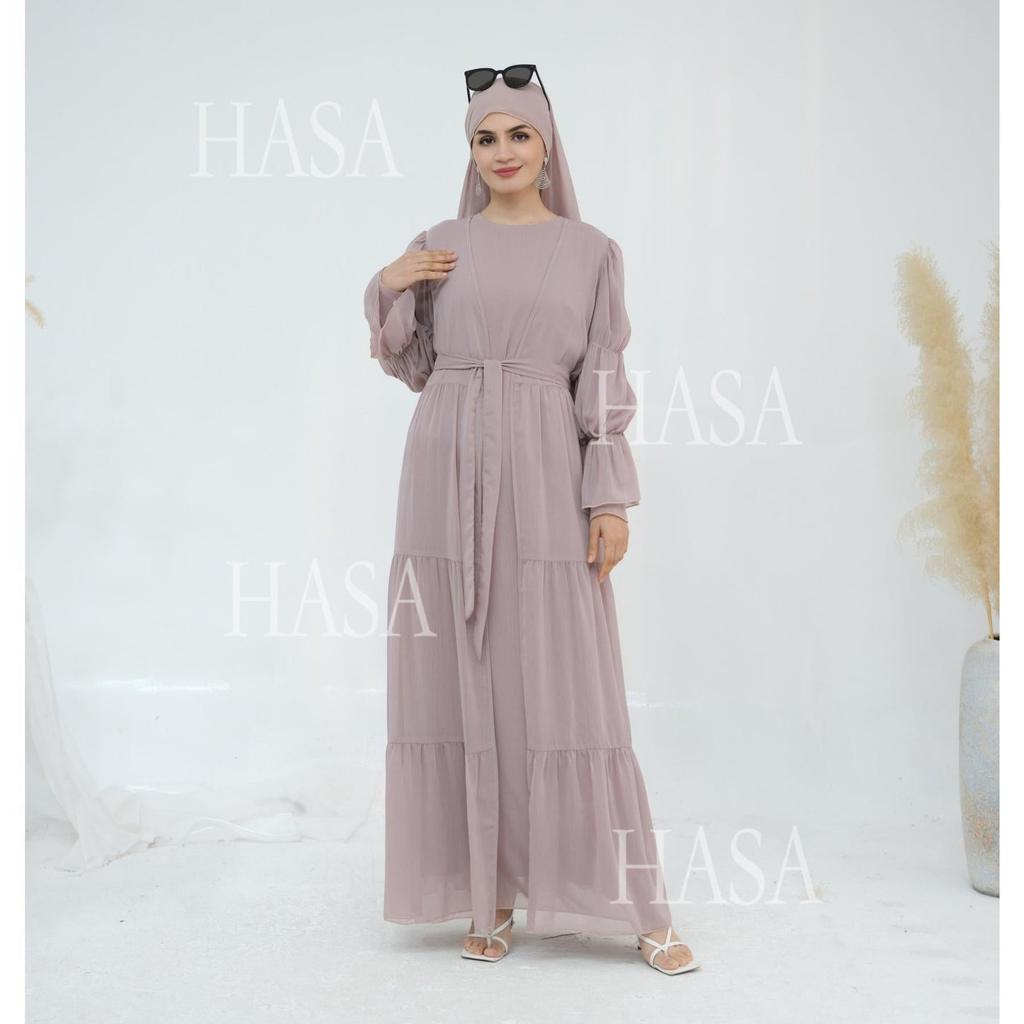 HA5881 Simple Two-piece Suit, A Dress Combination That Combines Comfort and Elegance closed abayas