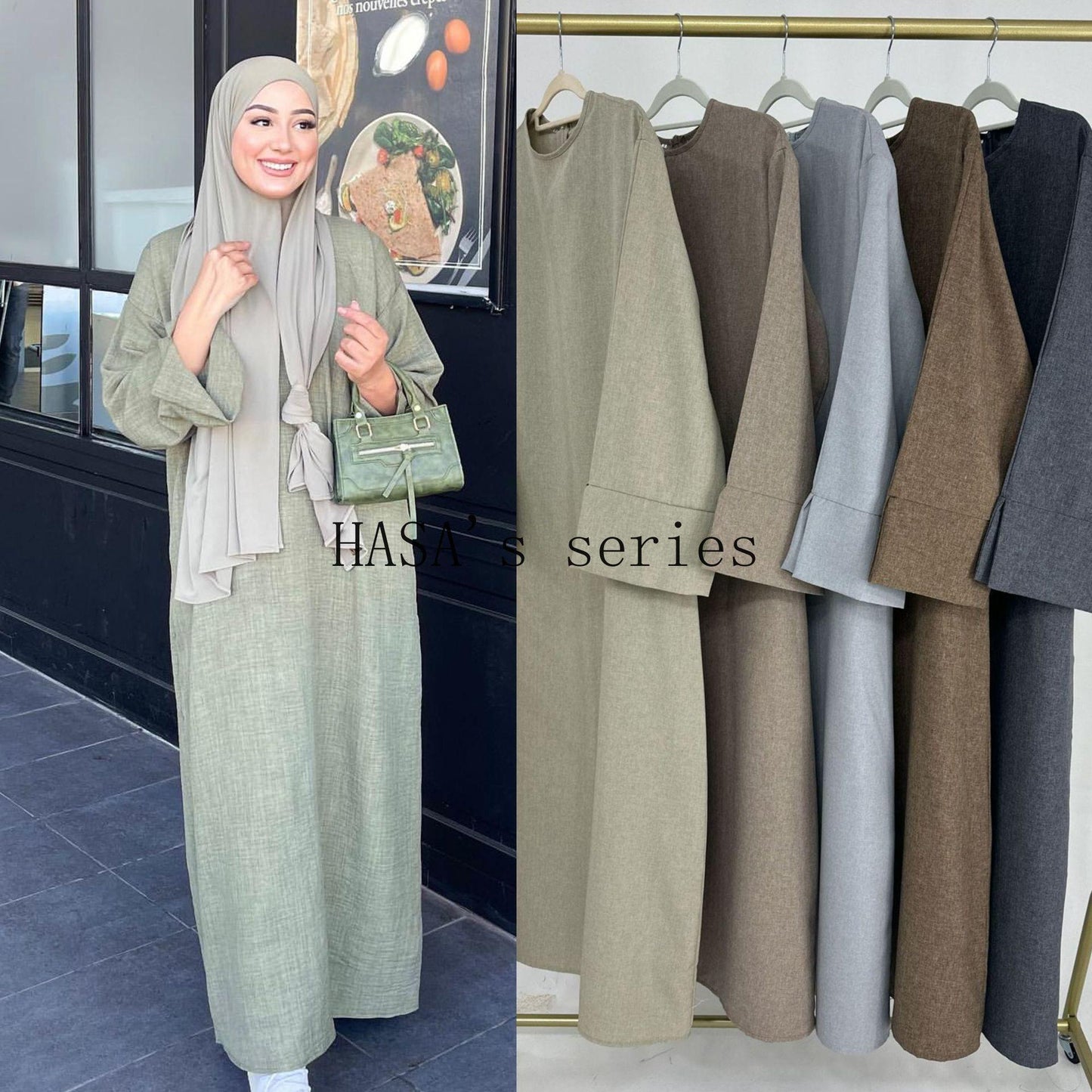 HS4855 A Solid-colored, Loose-fitting Maxi Dress, Offering Both Comfort and Elegant Style.