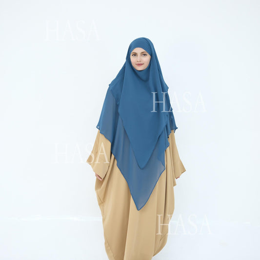 HA6475 Soft and large double-layer headscarf, wide solid color