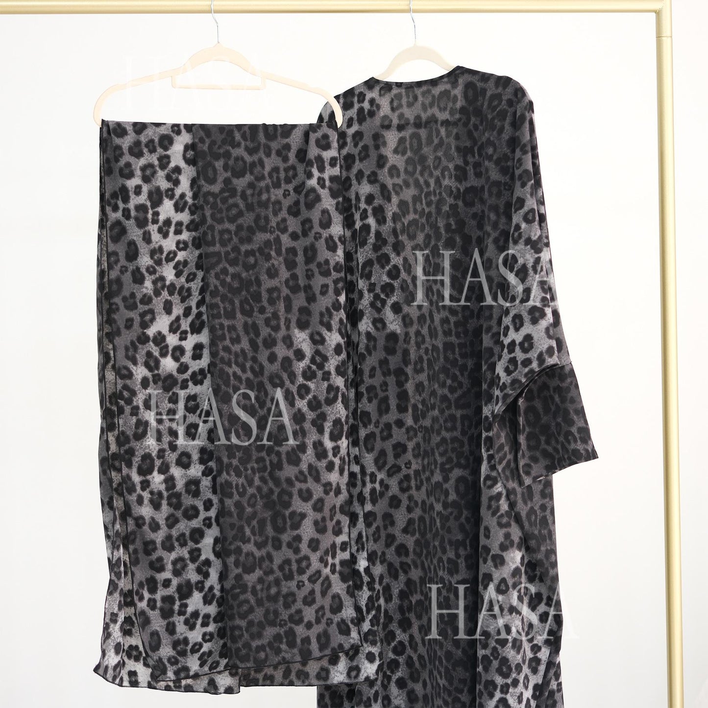 HA6576 Women's Printed Cardigan Abaya (with Optional Matching Headscarf)