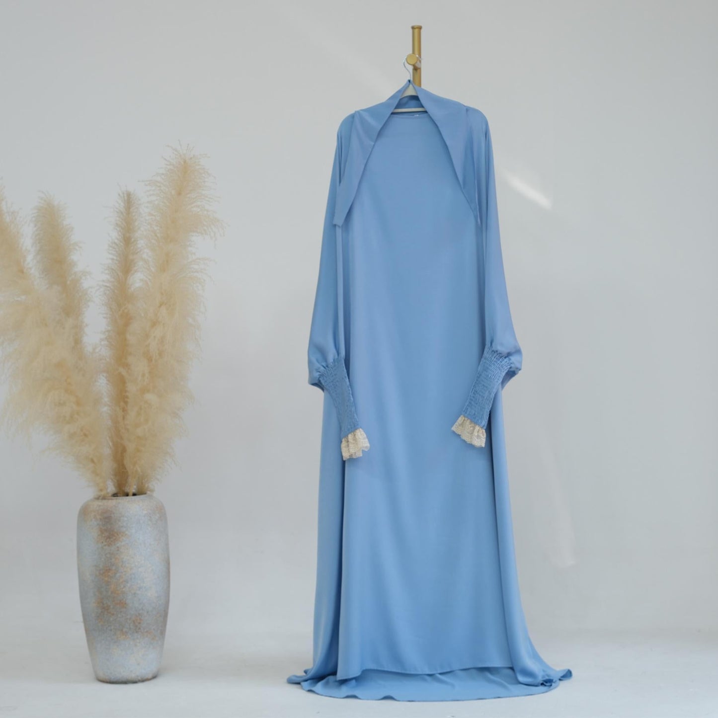 HAYA HAYA0721 Solid Color Robe Dress with A Large Swing