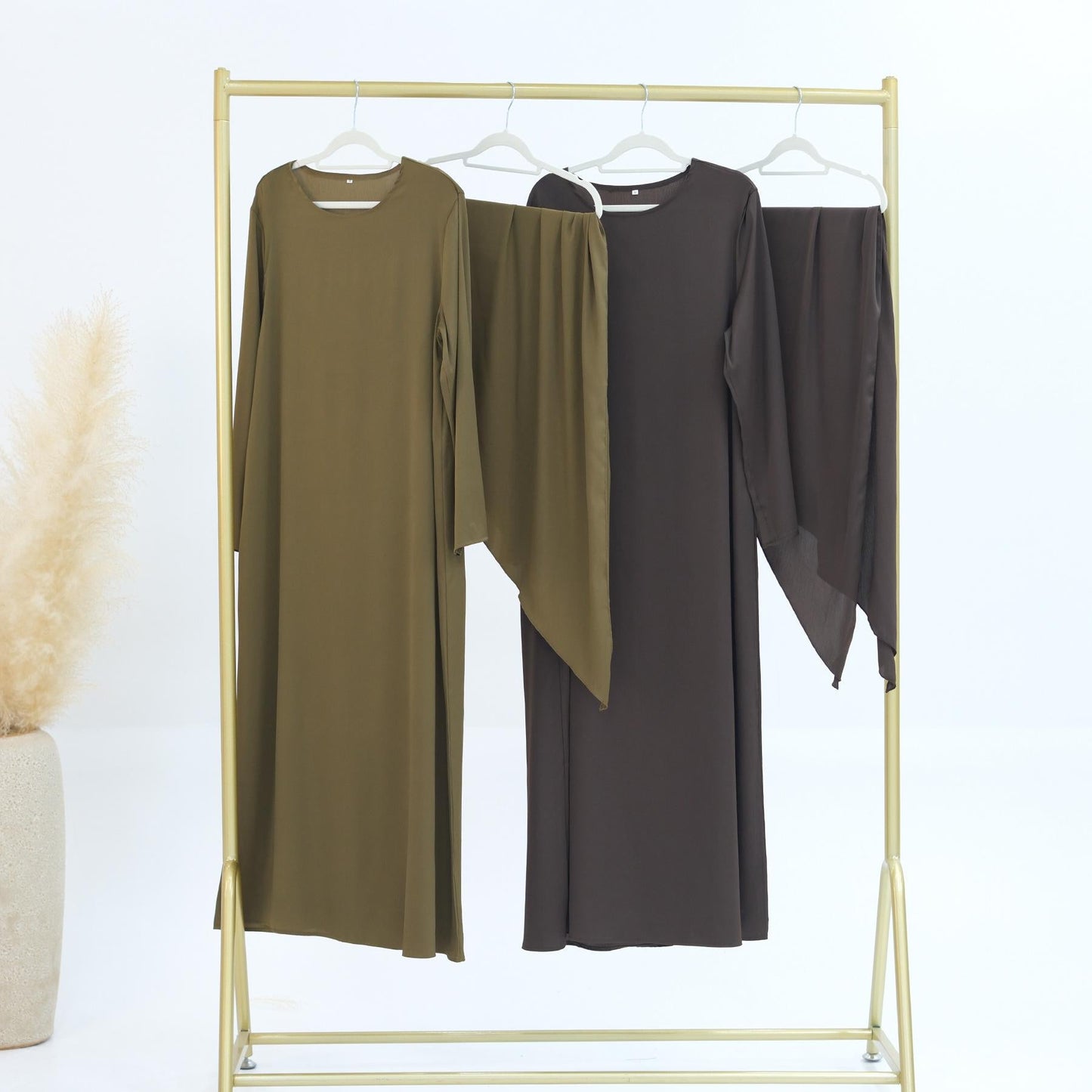 HAYA HA1188 3pcs Set Satin Cardigan+Inner Dress+Special Belt