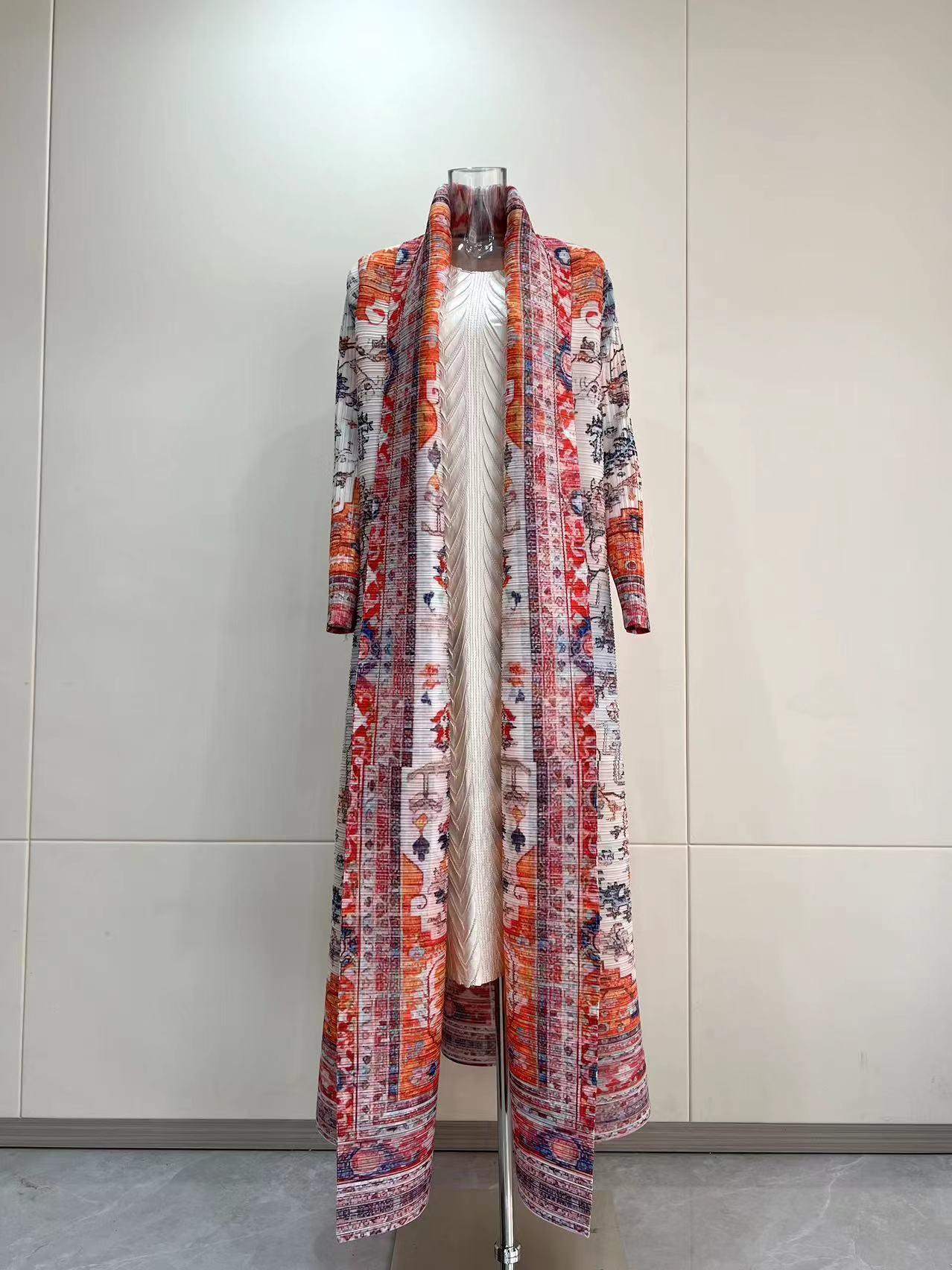 HS6730  Multicolor Printed Abaya with Traditional Motifs