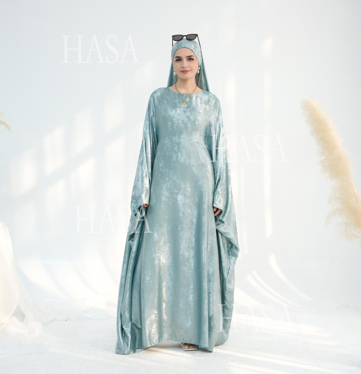 HA5879 Light-sensing Two-piece Dress | with Headscarf Design, The Overall Matching Is More Worry-free