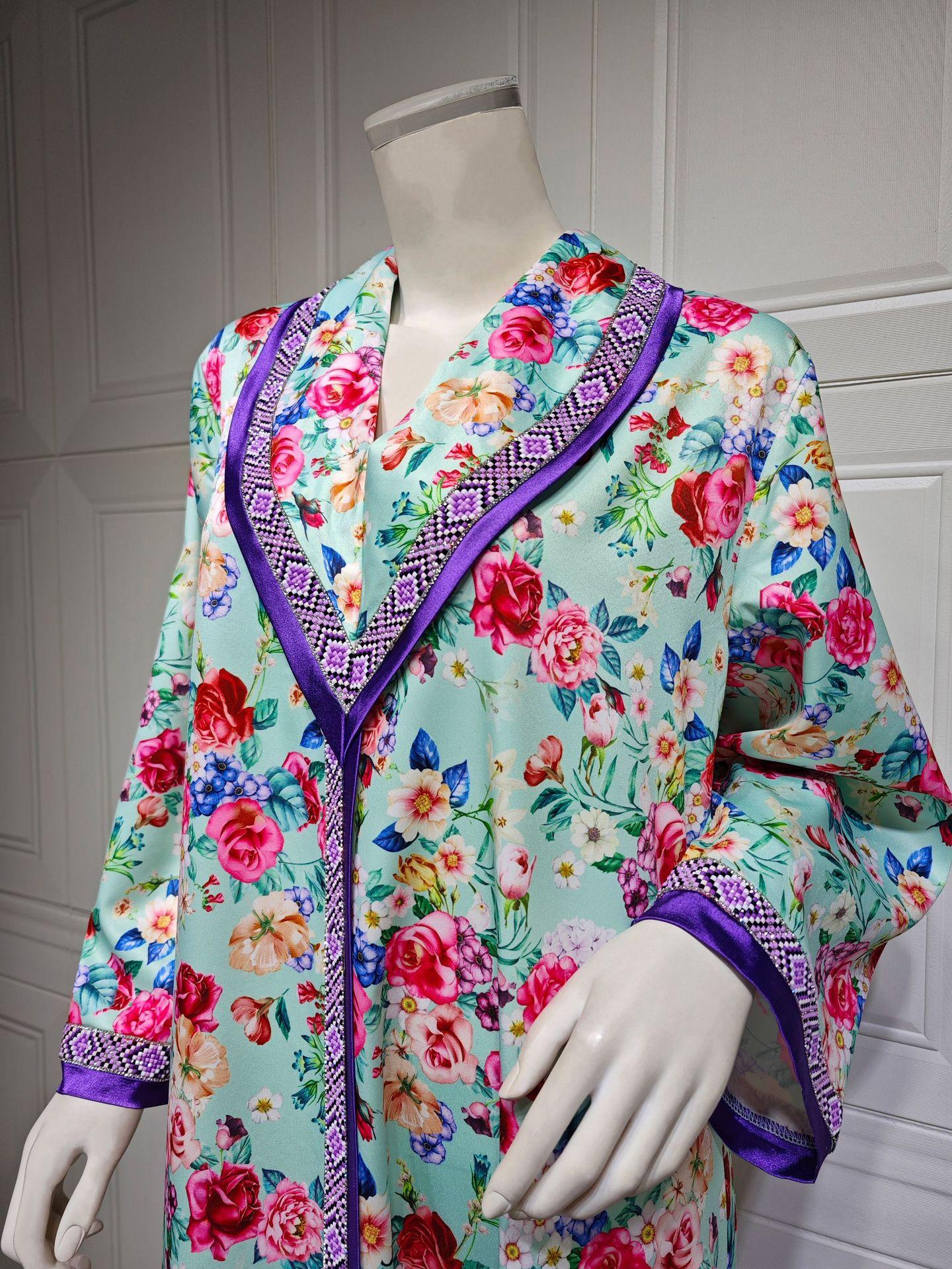 HAYA HAYA1079 Fashion Printed Hot Diamond Dress