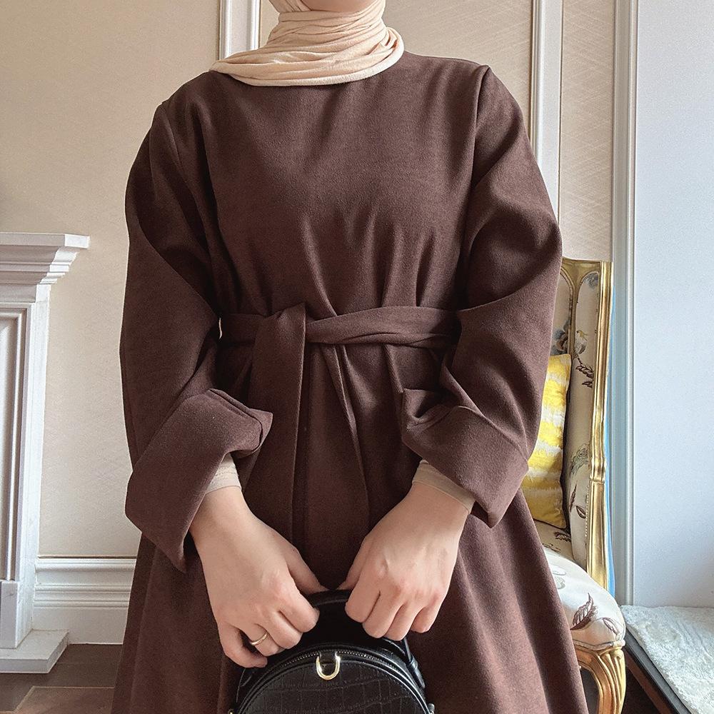 HAYA HAYA1011 Solid Color Tunic Dress