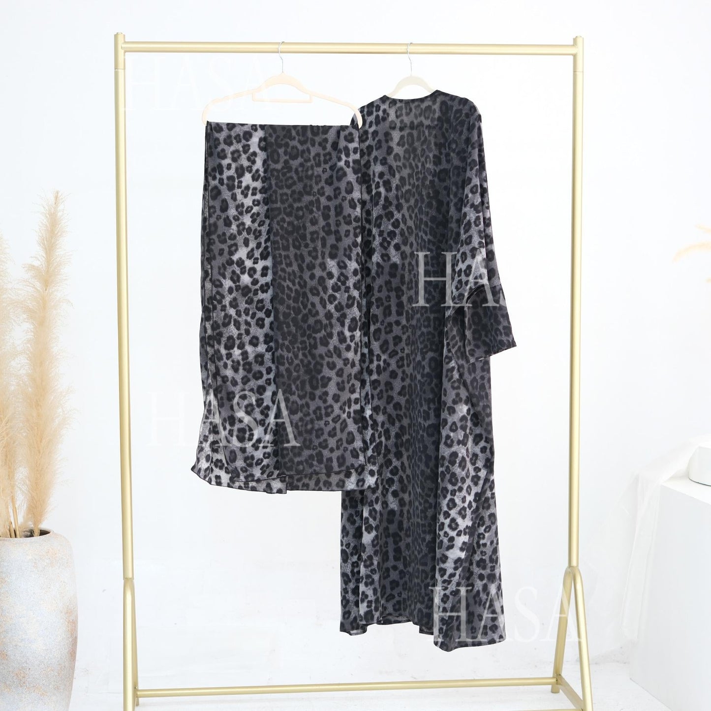 HA6576 Women's Printed Cardigan Abaya (with Optional Matching Headscarf)