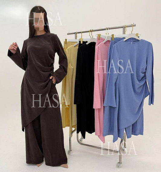 HA6606 Asymmetrical two-piece tunic (with optional headscarf)