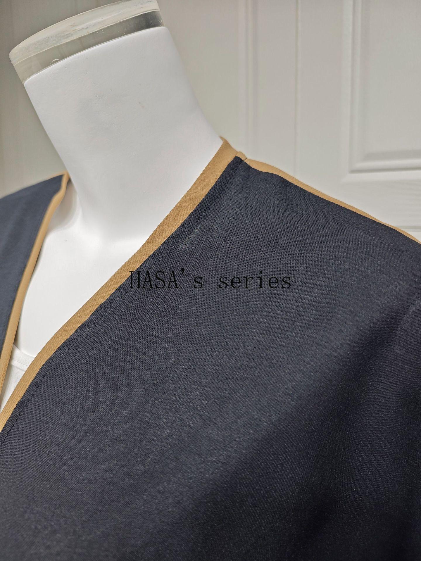 HS5089 Color-blocked Patchwork Long-sleeved Dress, A Stylish and Elegant Long Design.