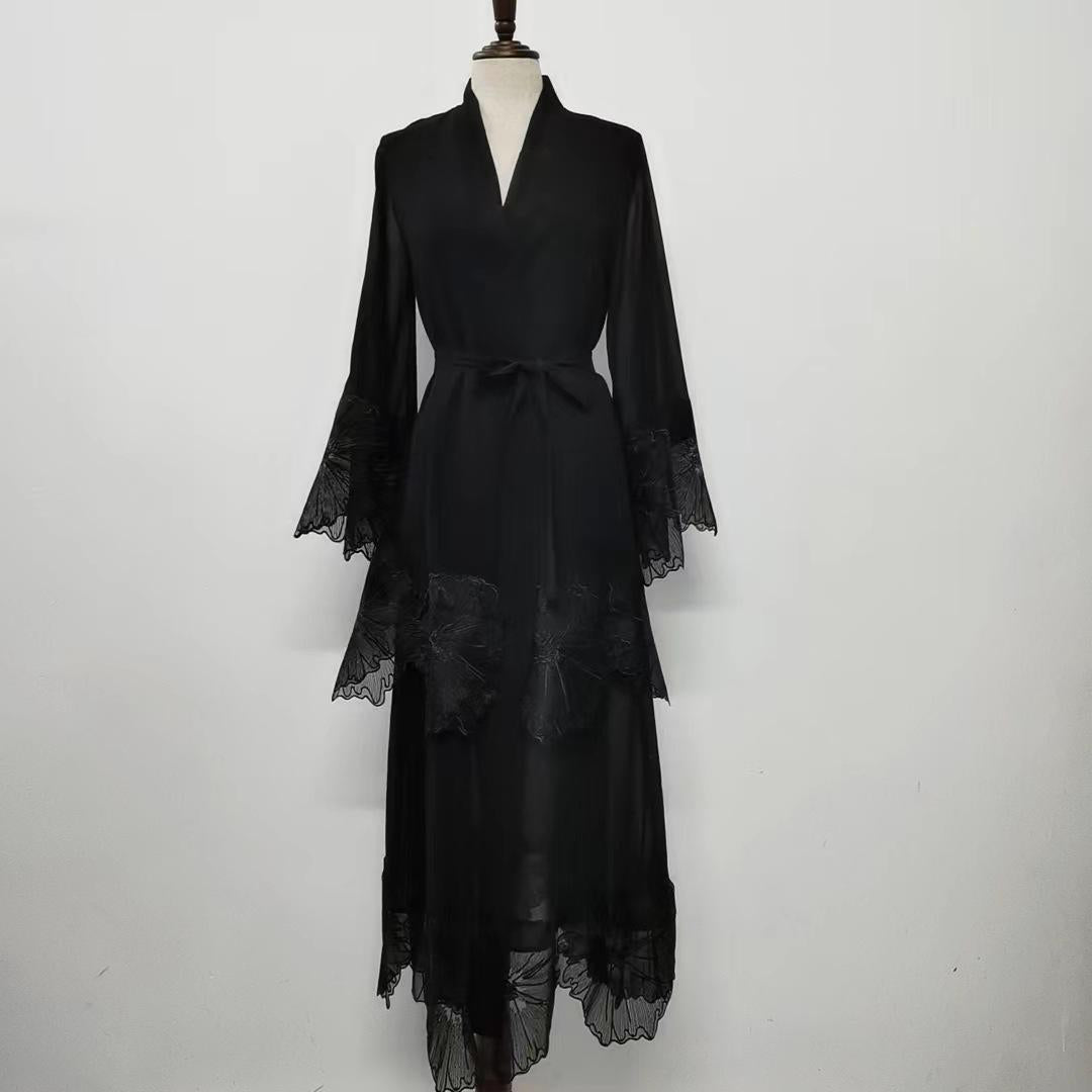 HAYA HAYA1025 1pcs Lace Embroidery Double-Layer Cardigan