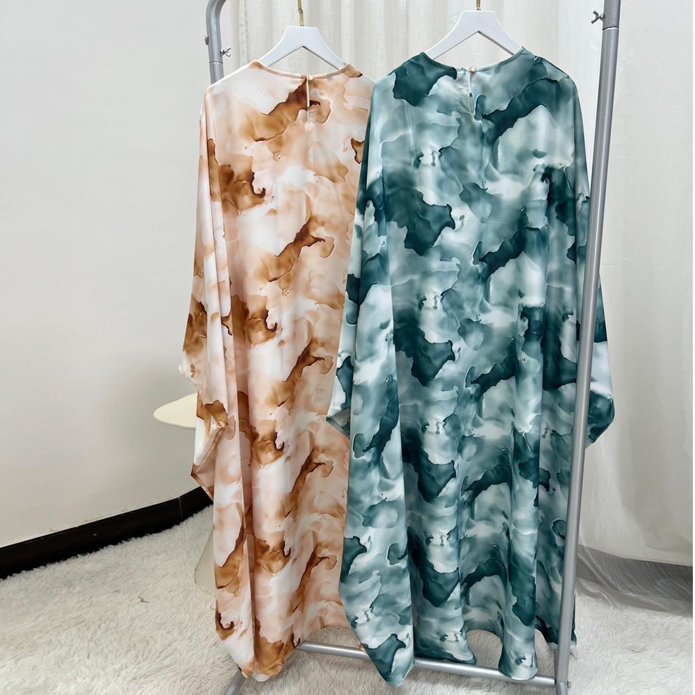 HA6502 Loose-fitting Printed Robe (headscarf Not Included)