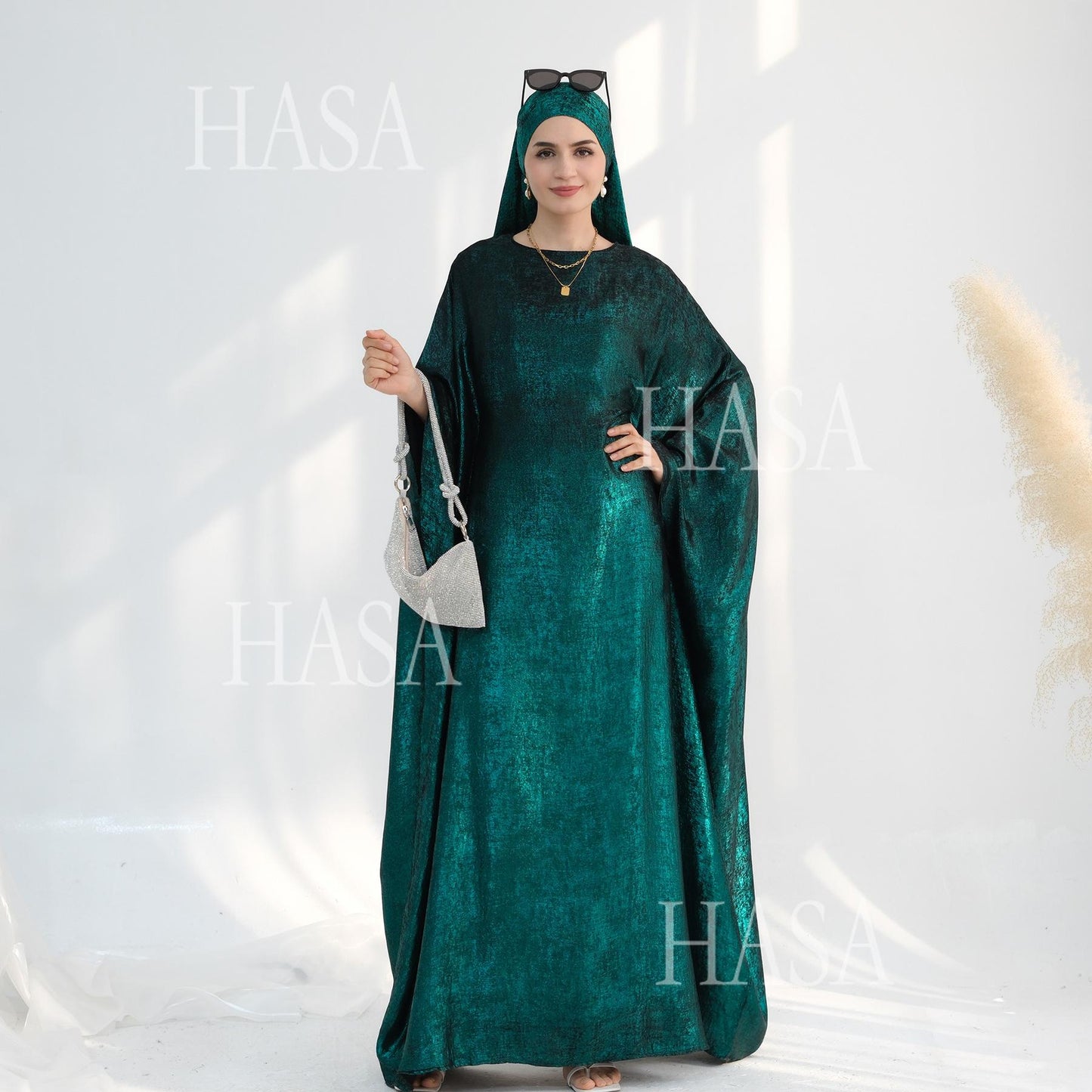 HA5879 Light-sensing Two-piece Dress | with Headscarf Design, The Overall Matching Is More Worry-free